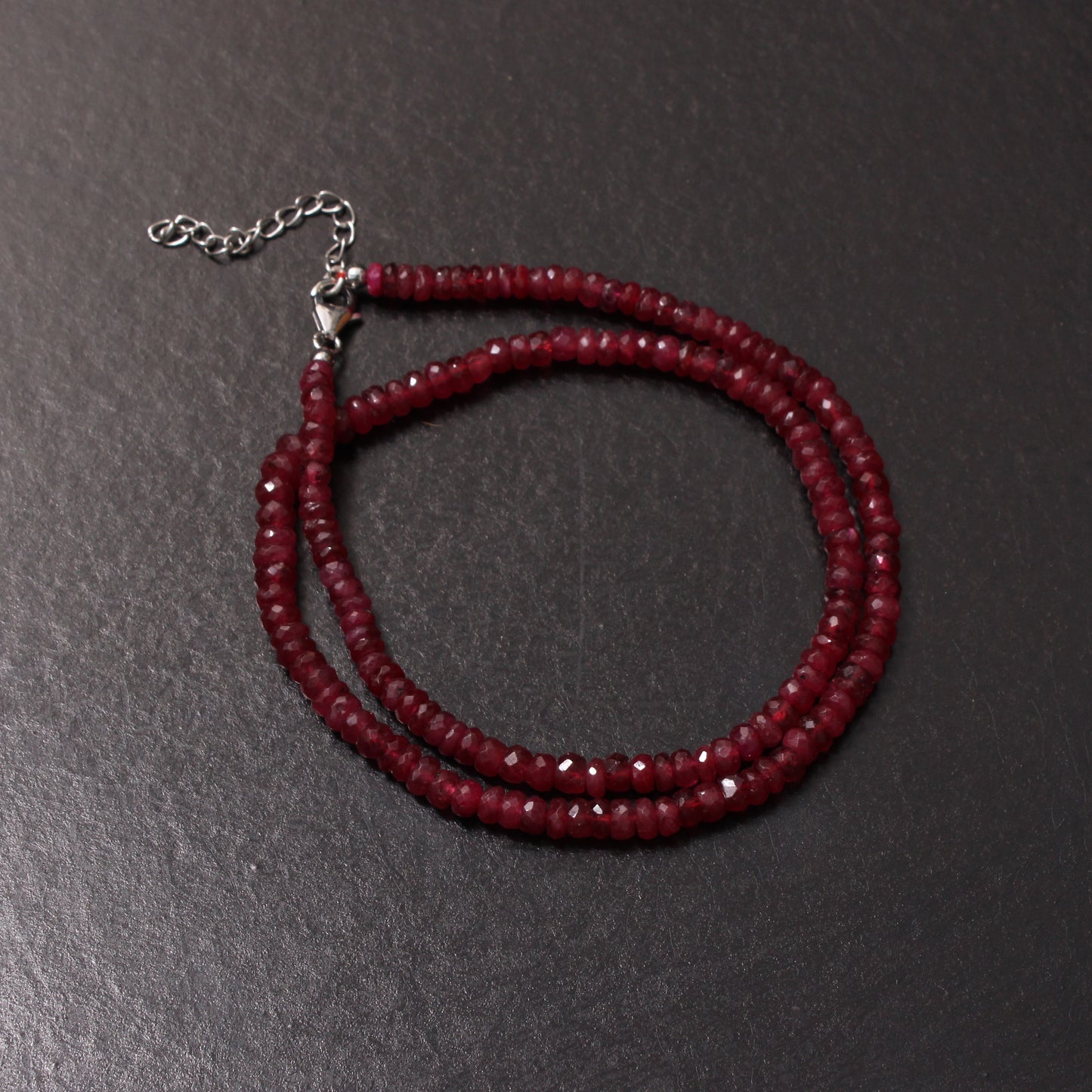 Elegant Natural Ruby Beaded Necklace – Genuine Red Gemstone Jewelry for Love, Passion & Strength