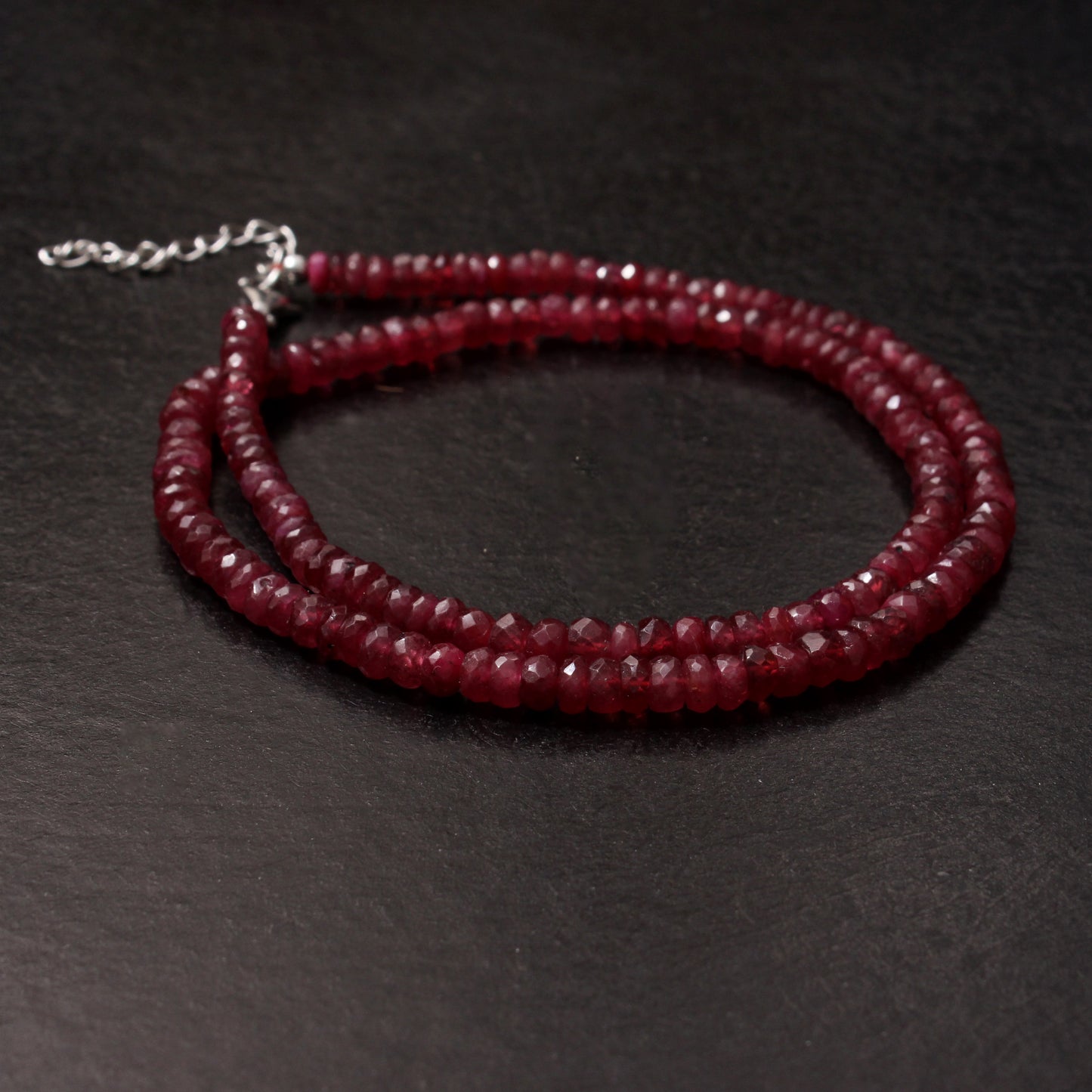 Elegant Natural Ruby Beaded Necklace – Genuine Red Gemstone Jewelry for Love, Passion & Strength