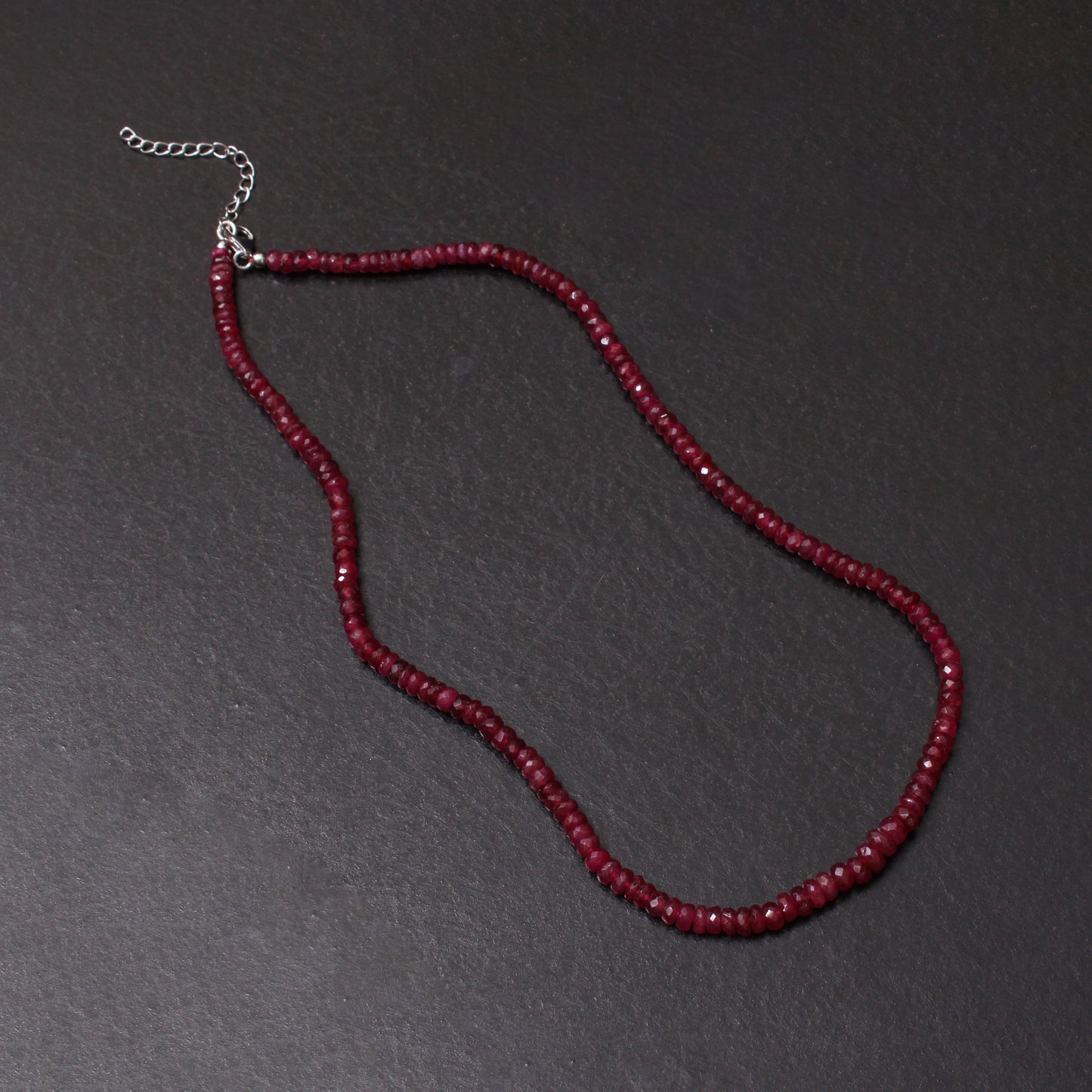 Elegant Natural Ruby Beaded Necklace – Genuine Red Gemstone Jewelry for Love, Passion & Strength