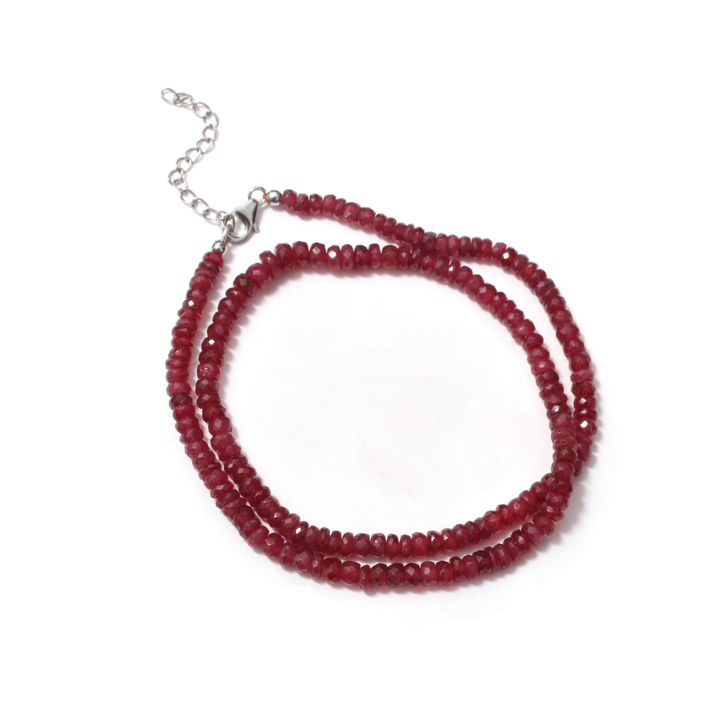 Elegant Natural Ruby Beaded Necklace – Genuine Red Gemstone Jewelry for Love, Passion & Strength