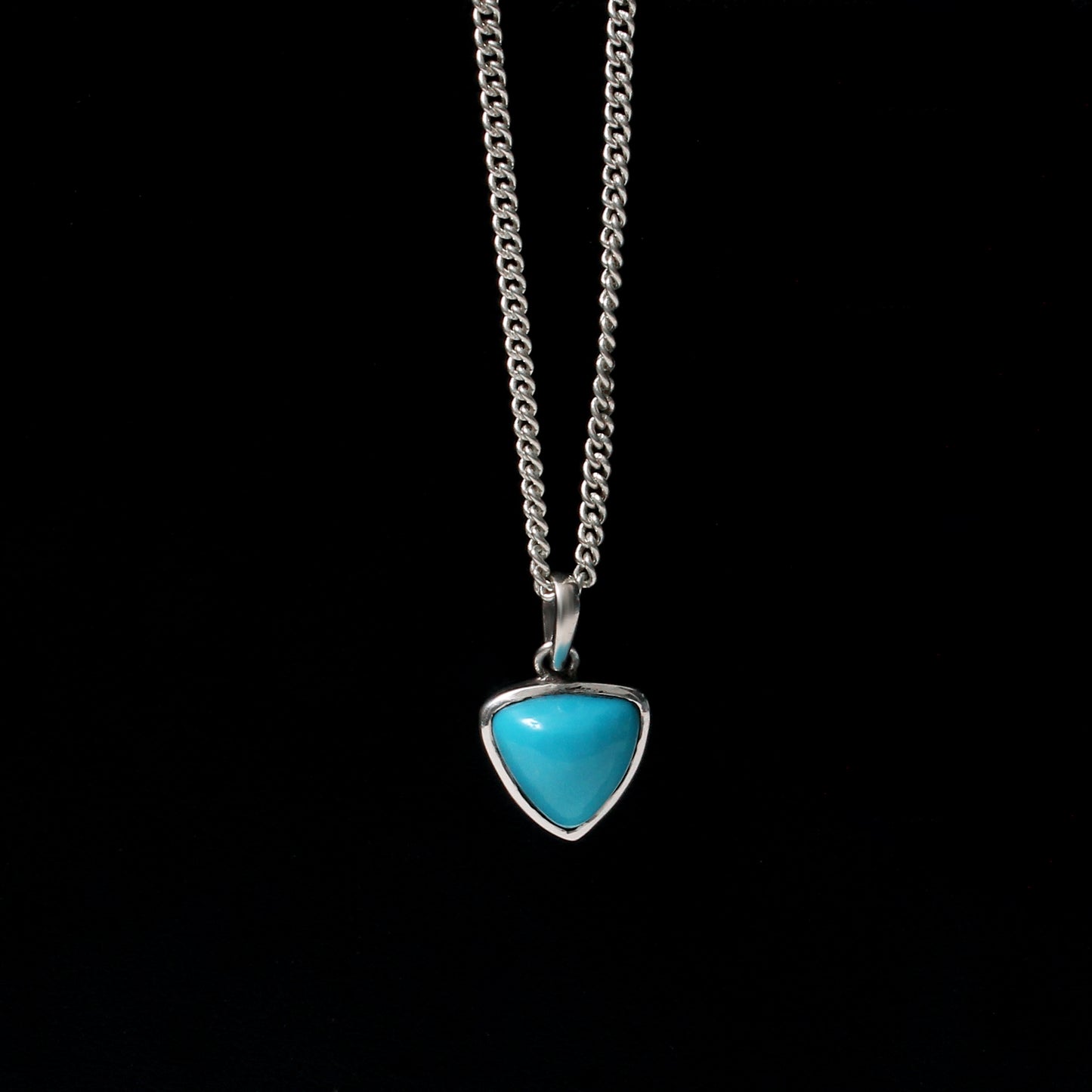 925 Sterling Silver Natural Turquoise Pendant Necklace – Protection & Tranquility Gemstone Jewelry