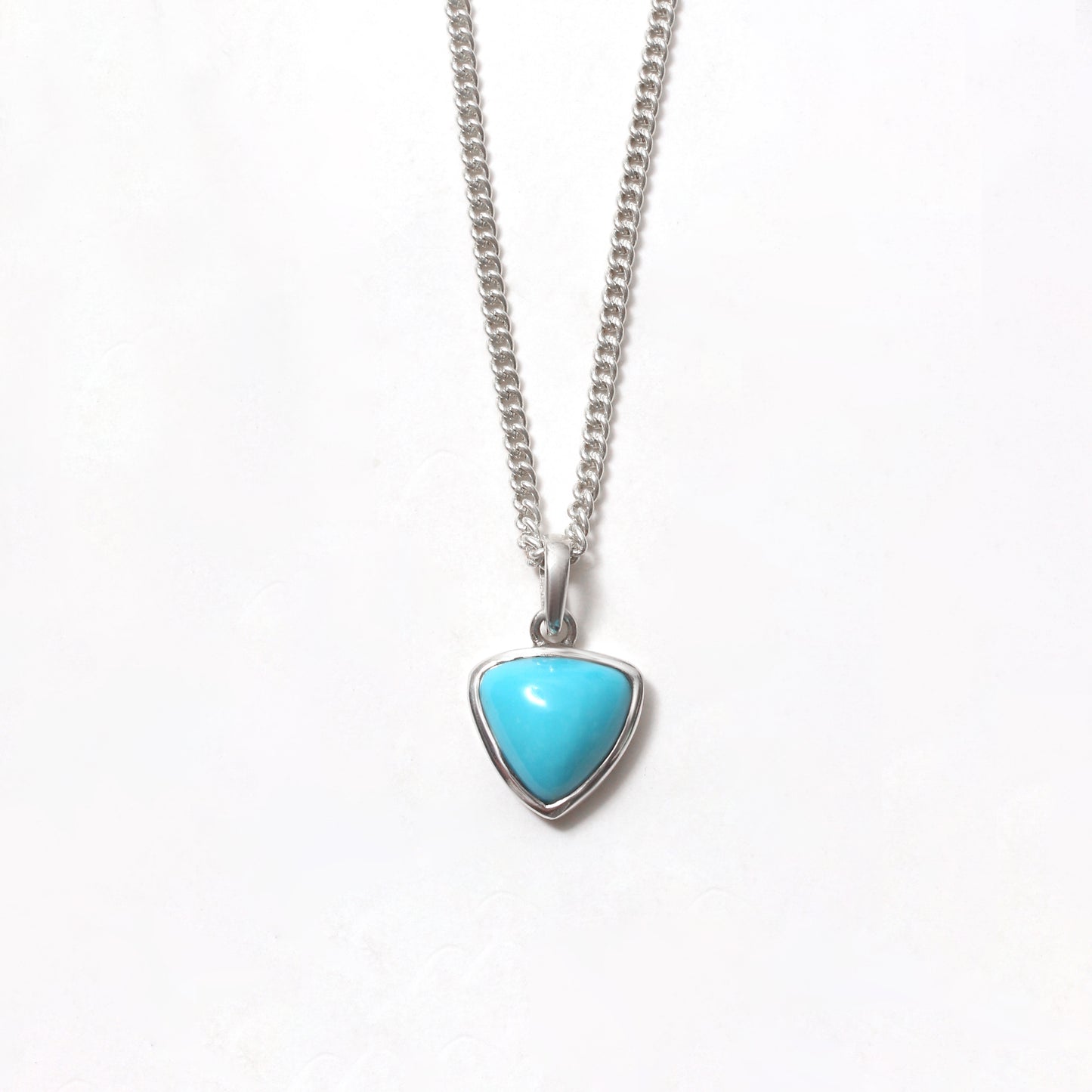 925 Sterling Silver Natural Turquoise Pendant Necklace – Protection & Tranquility Gemstone Jewelry