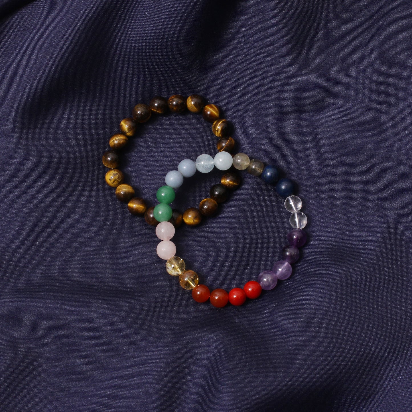 7 Chakras + Tiger Eye Healing Stretchable Gemstone Bracelet – A Chakra Balancing Companion