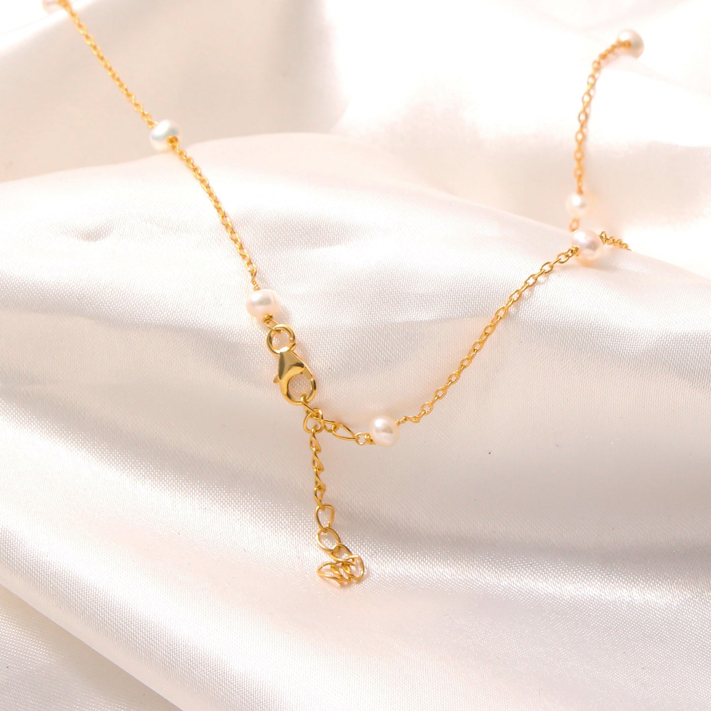 Natural Pearl Gemstone Chain Necklace With Gold Plated – Elegant & Timeless Jewelry