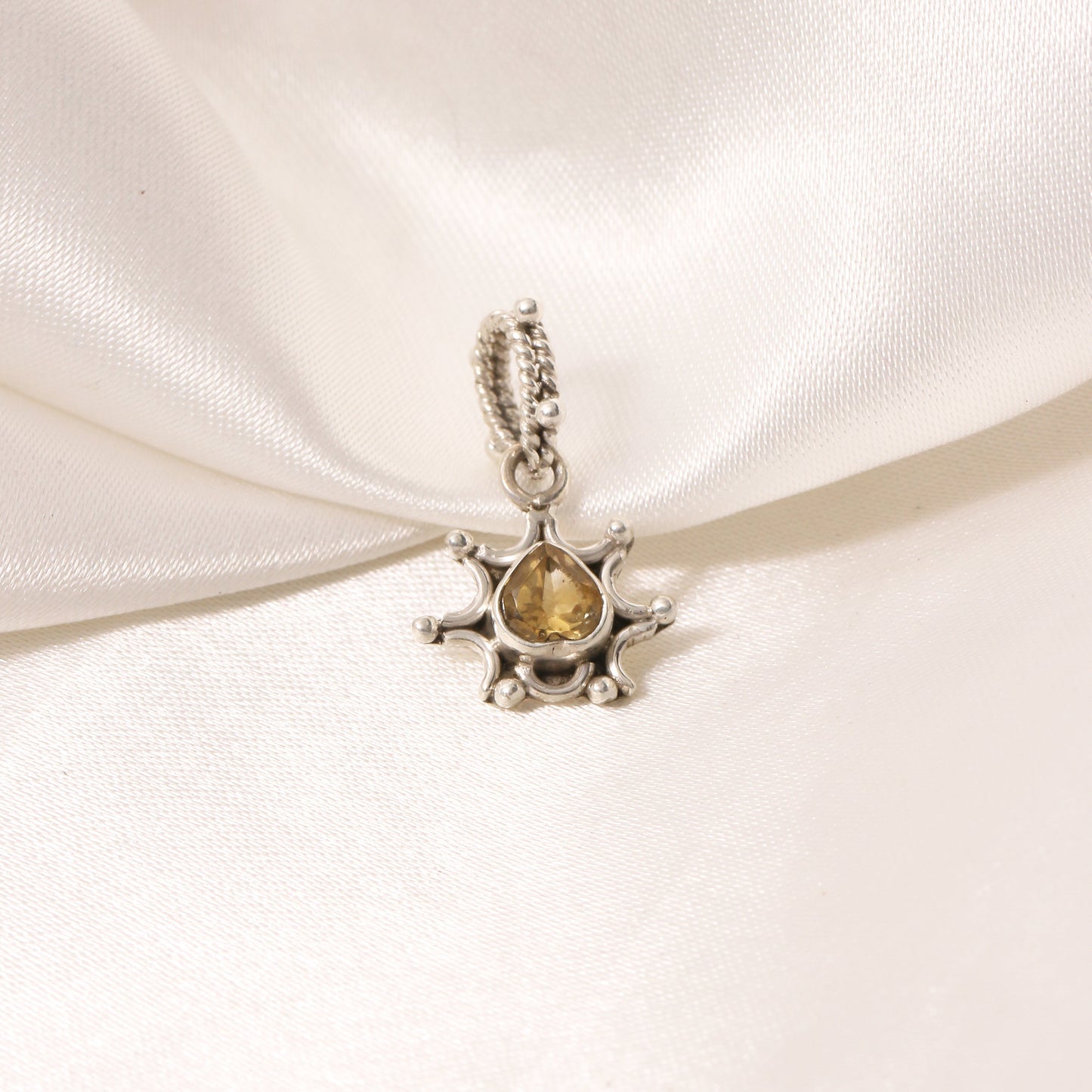 Natural Citrine Sterling Silver Pendant – Handmade November Birthstone Jewelry for Women
