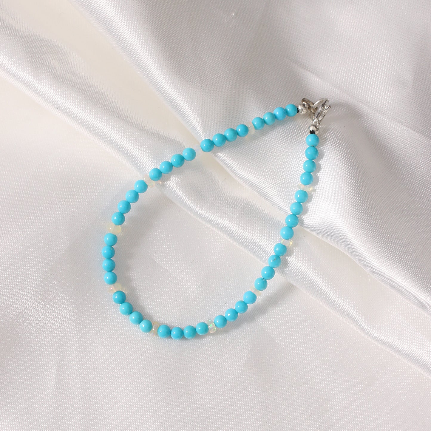 Natural AAA Turquoise & Ethiopian Opal Beaded Bracelet – Elegant Gemstone Jewelry