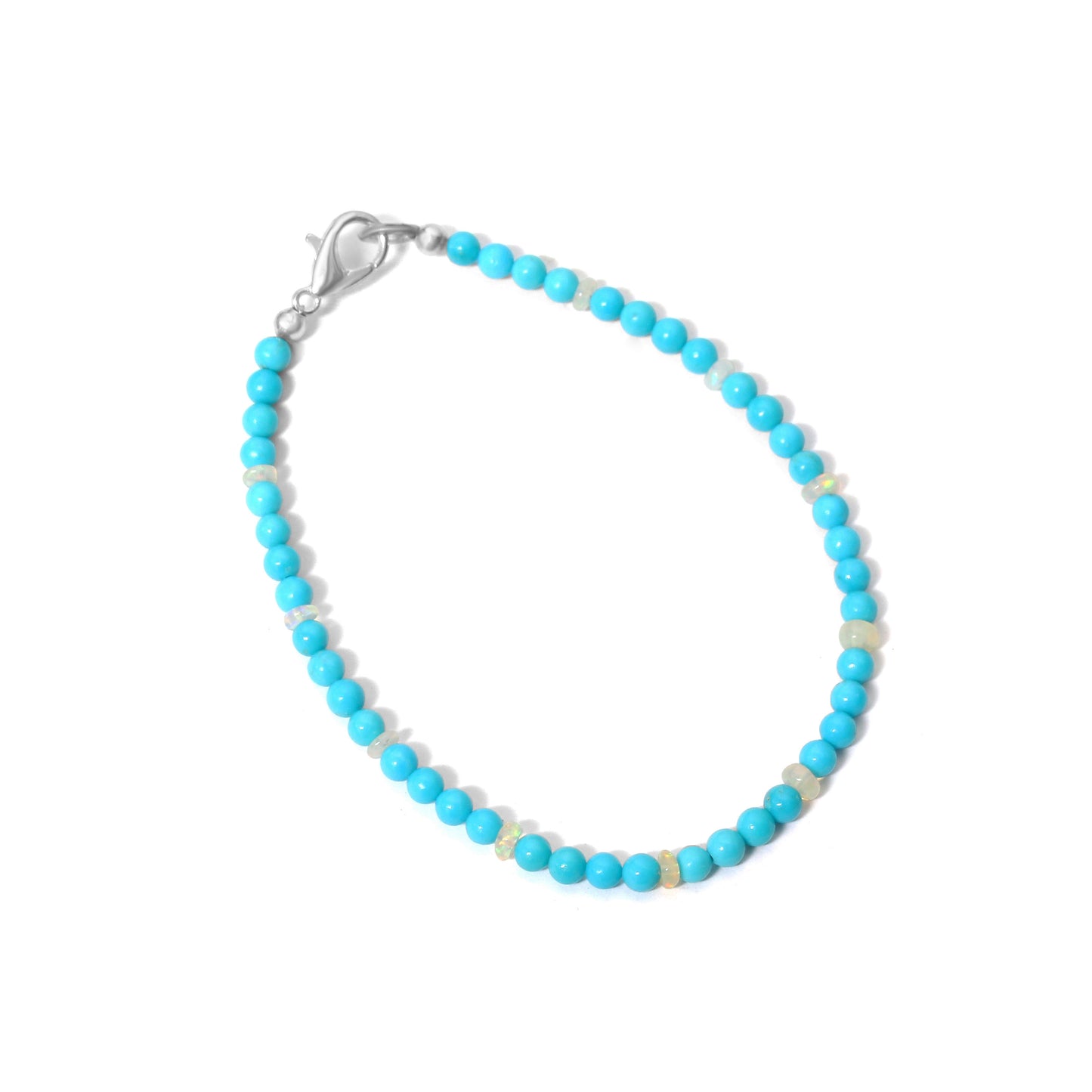 Natural AAA Turquoise & Ethiopian Opal Beaded Bracelet – Elegant Gemstone Jewelry