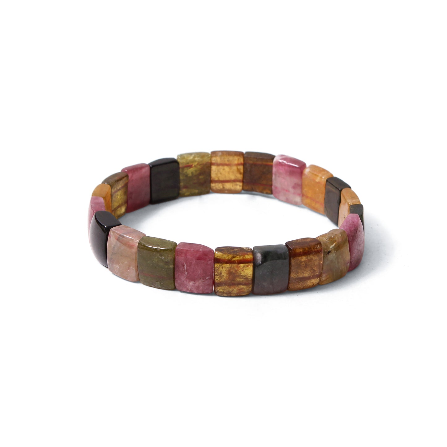 Multi-Tourmaline Gemstone Bracelet – Natural Healing Crystal for Protection, Balance & Positive Energy