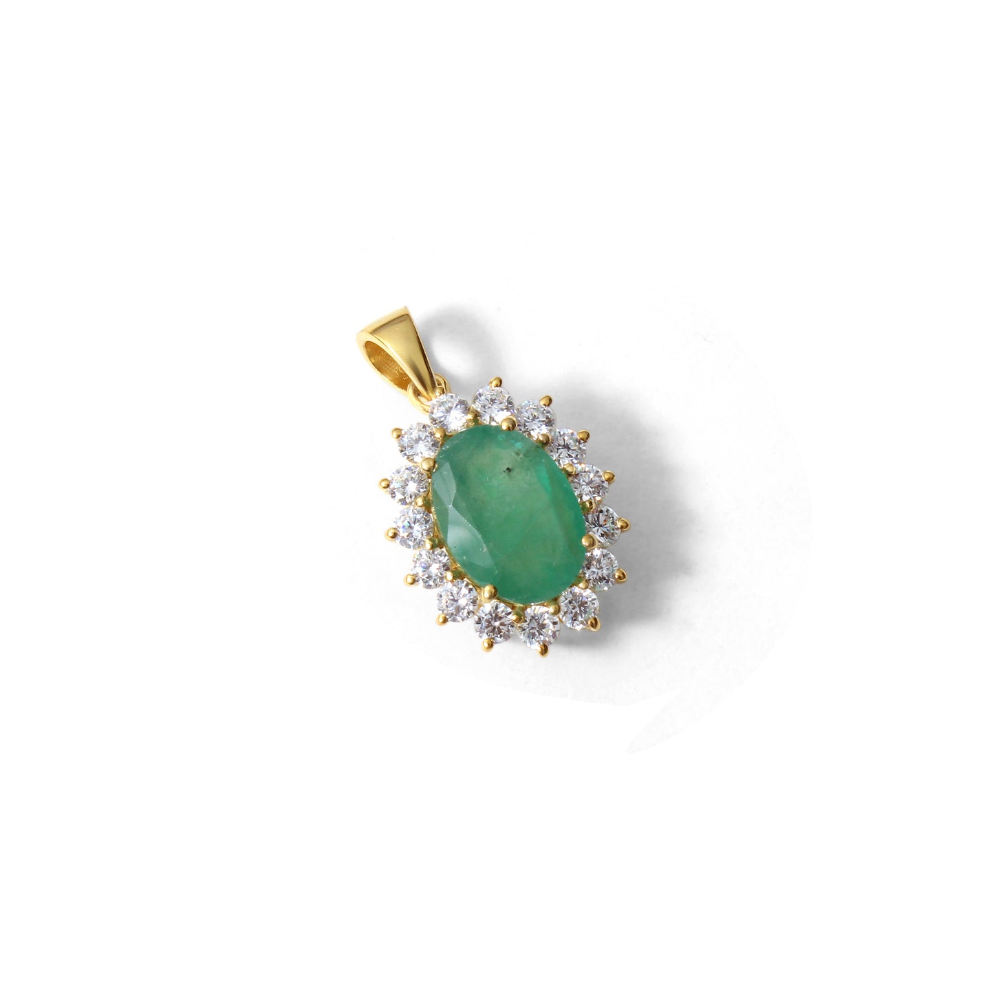 Natural Emerald Oval Pendant in Sterling Silver – Classic Green Gemstone Necklace Pendant, May Birthstone Jewelry