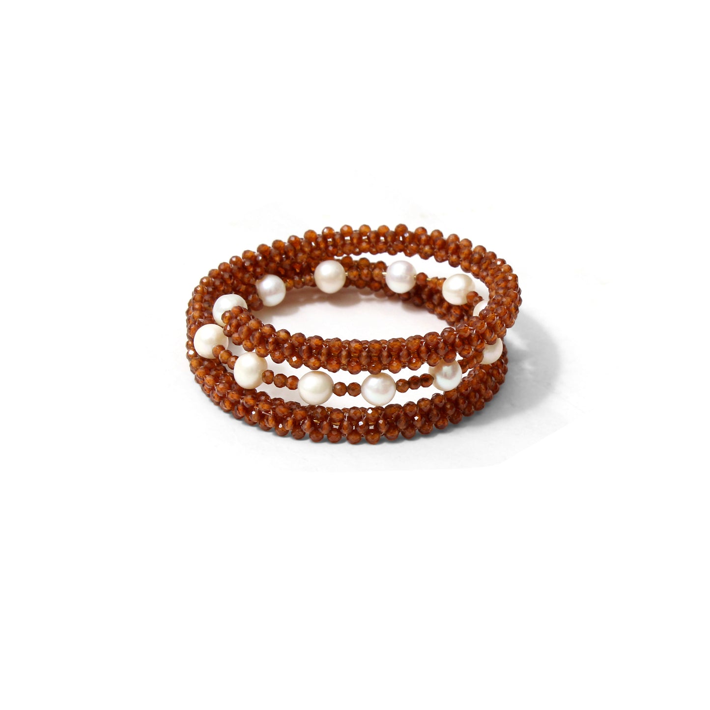 Hessonite (Gomed) and Pearl Stratchable Bangle – Remove Rahu Dosh & Overcome Obstacles