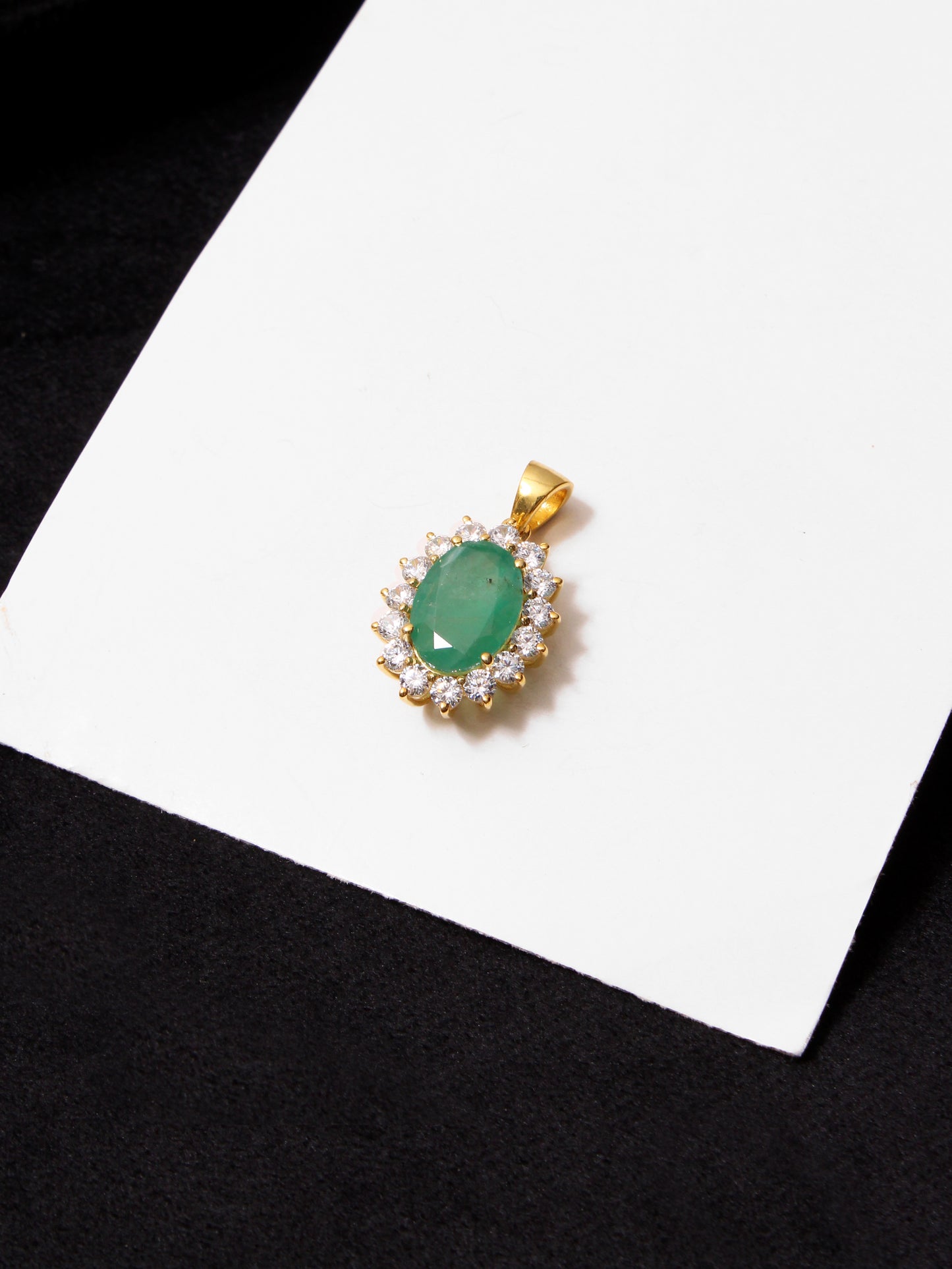 Natural Emerald Oval Pendant in Sterling Silver – Classic Green Gemstone Necklace Pendant, May Birthstone Jewelry