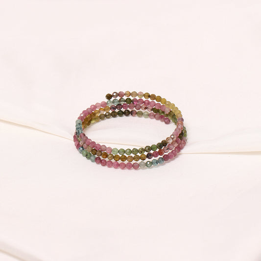 Elegant Natural Multi-Tourmaline Bangle – Balance & Beauty Bangle - Perfect Gift