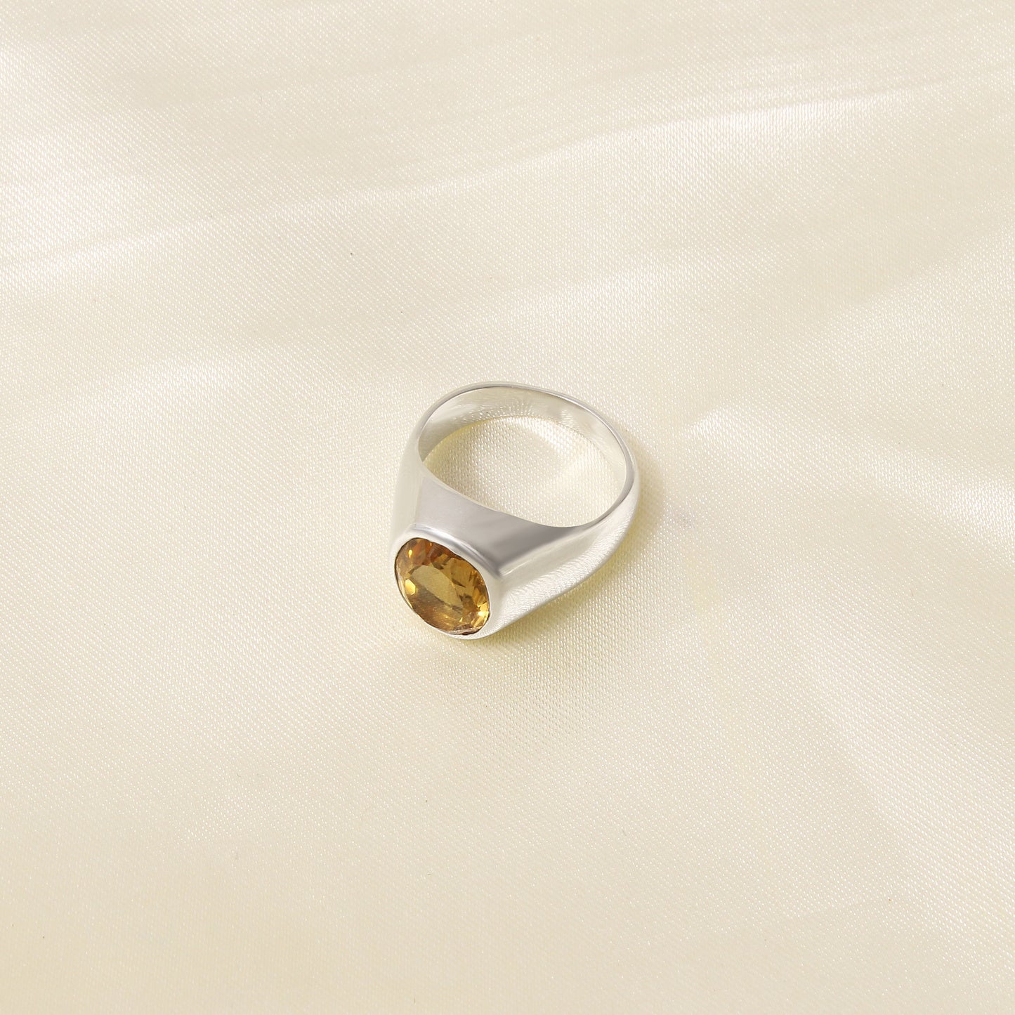Men's Citrine Gemstone Ring in Sterling Silver – Boost Confidence & Success with Citrine Jewelry