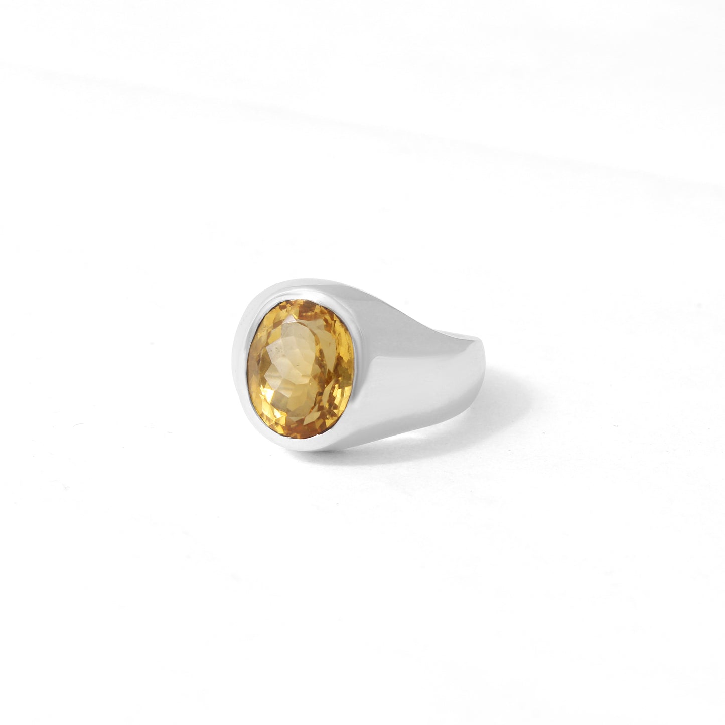 Men's Citrine Gemstone Ring in Sterling Silver – Boost Confidence & Success with Citrine Jewelry