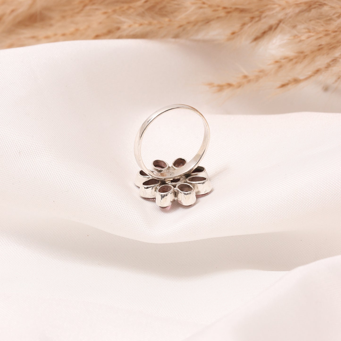 Elegant 925 Sterling Silver Pink Tourmaline Gemstone Ring – Delicate Sparkle for Everyday Glamour