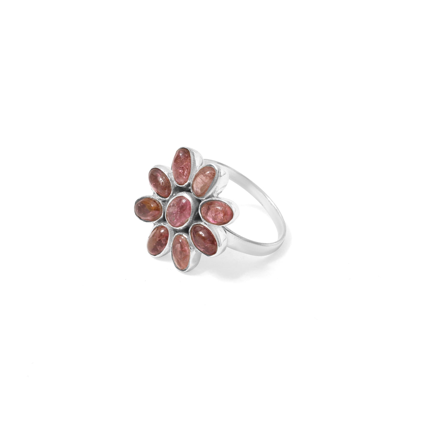 Elegant 925 Sterling Silver Pink Tourmaline Gemstone Ring – Delicate Sparkle for Everyday Glamour