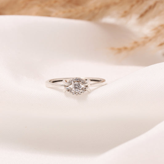 Dazzling 925 Sterling Silver White Zircon Gemstone Ring – Timeless Sparkle and Elegance