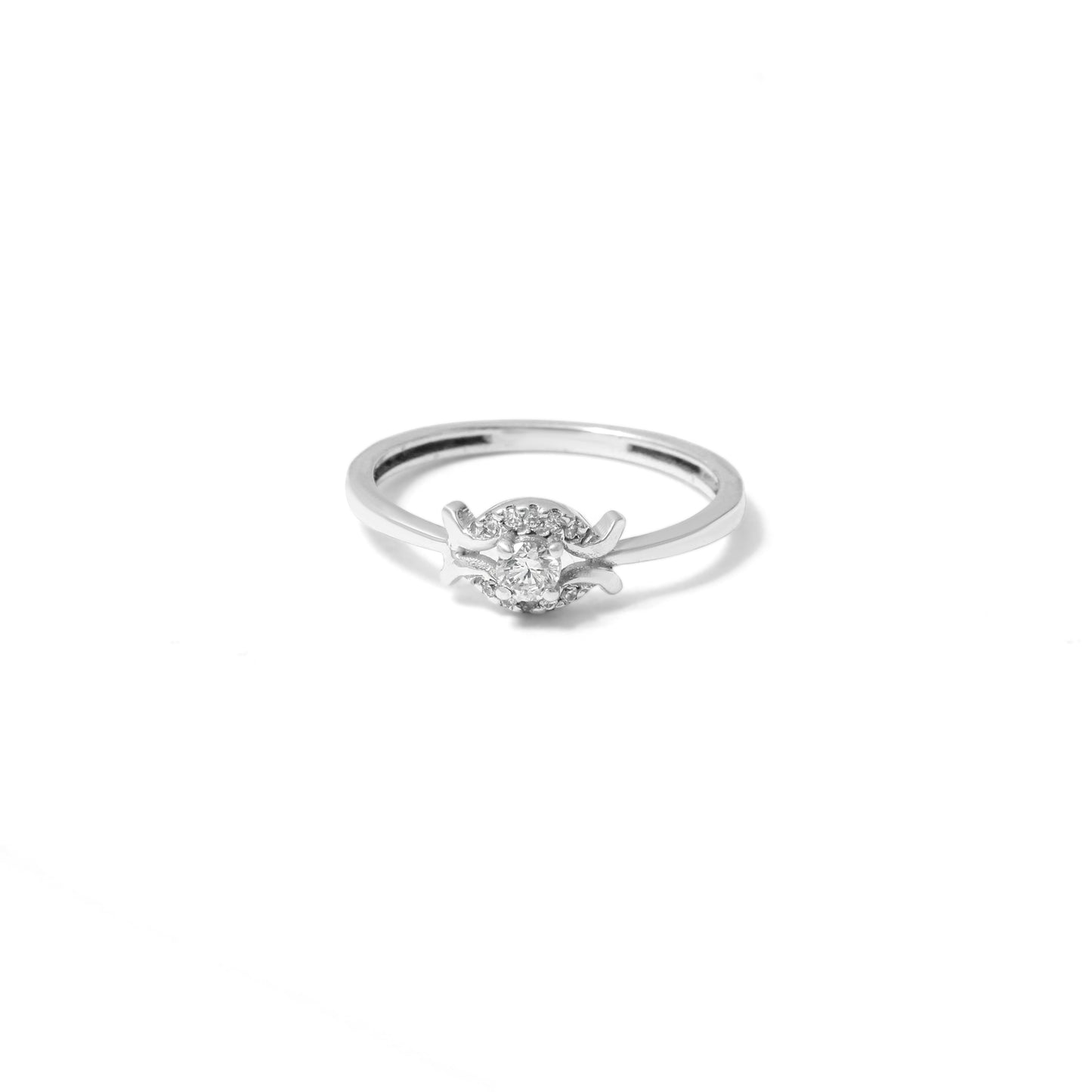 Dazzling 925 Sterling Silver White Zircon Gemstone Ring – Timeless Sparkle and Elegance