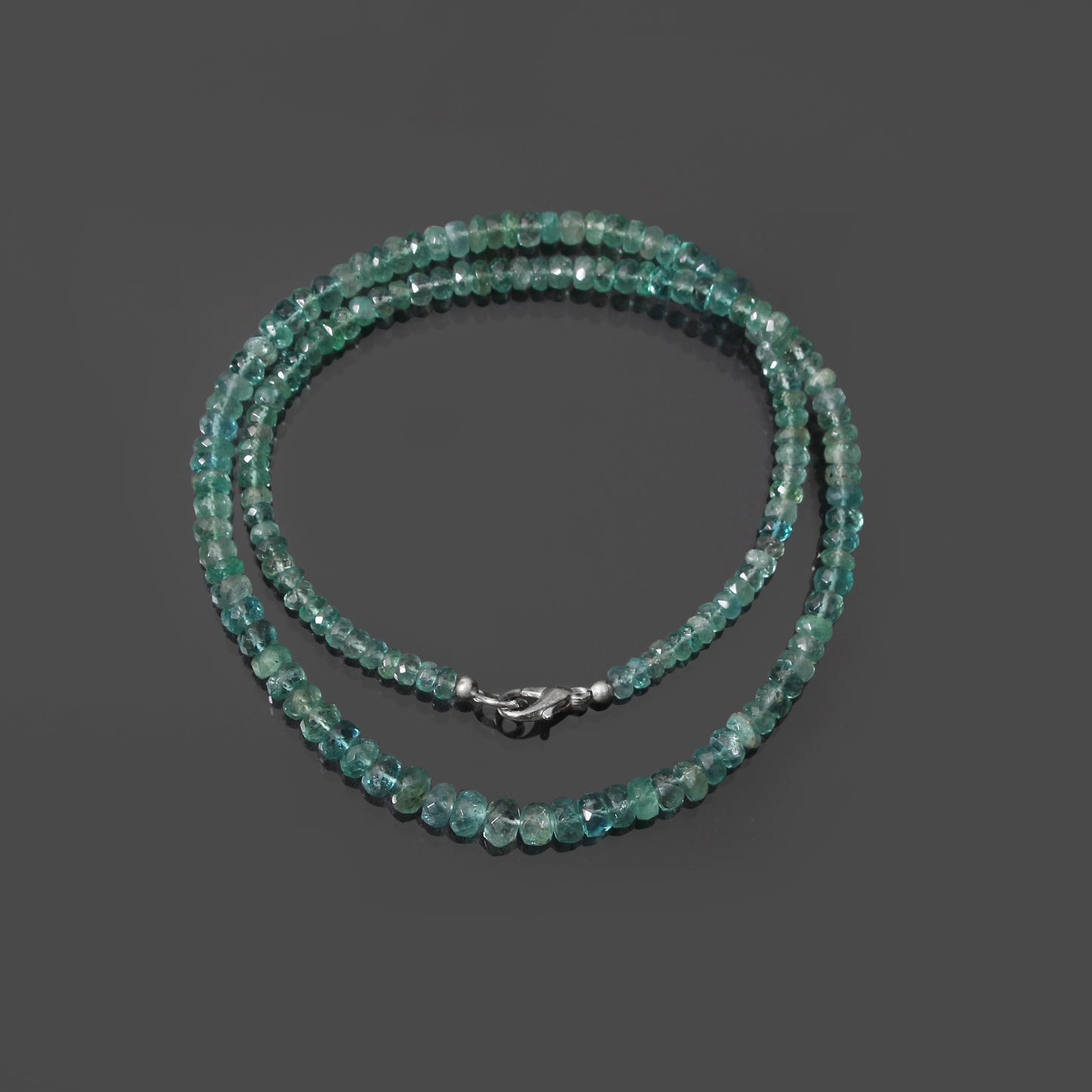 Natural Emerald Beaded Necklace – Faceted Gemstone Necklace with 925 Sterling Silver Clasp