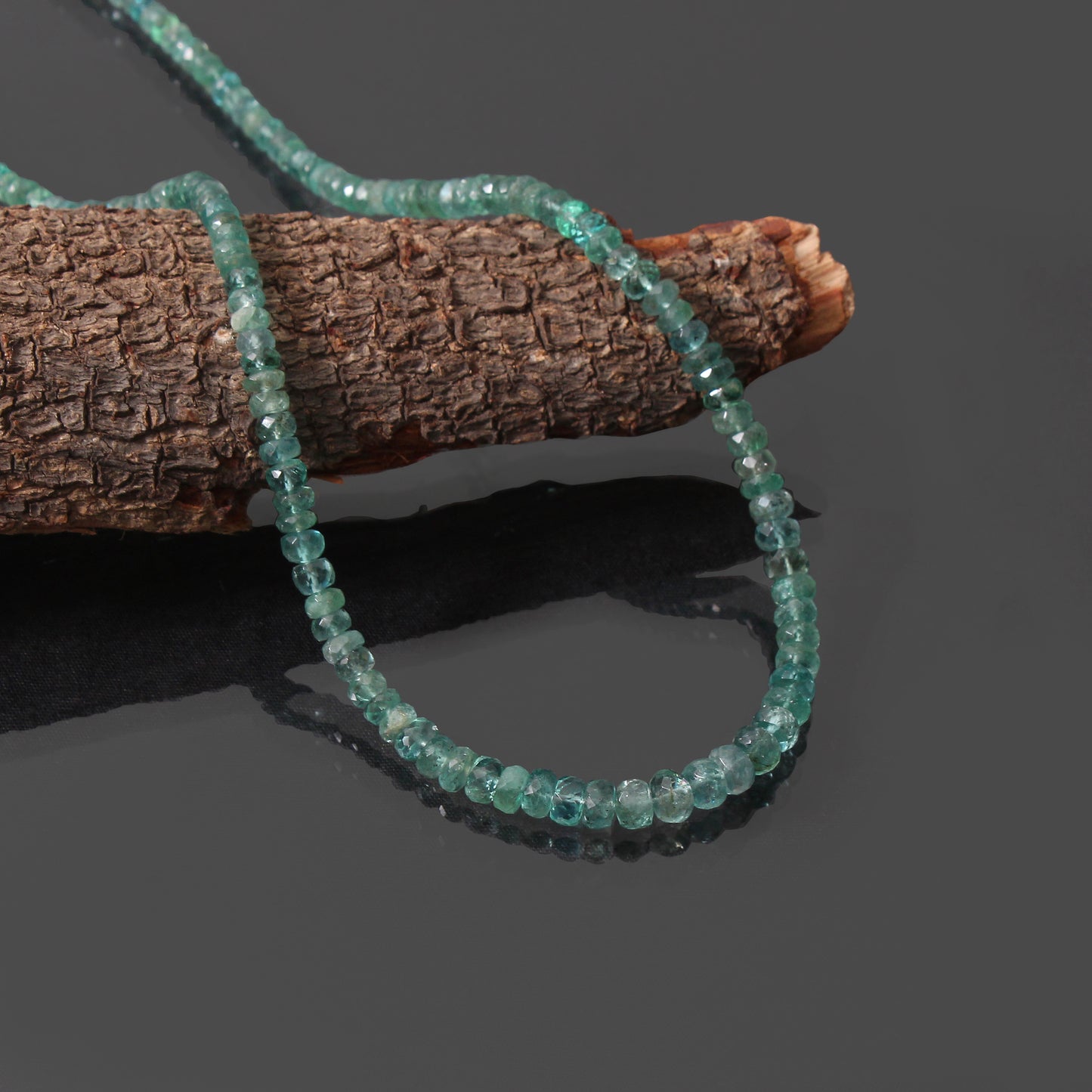 Natural Emerald Beaded Necklace – Faceted Gemstone Necklace with 925 Sterling Silver Clasp