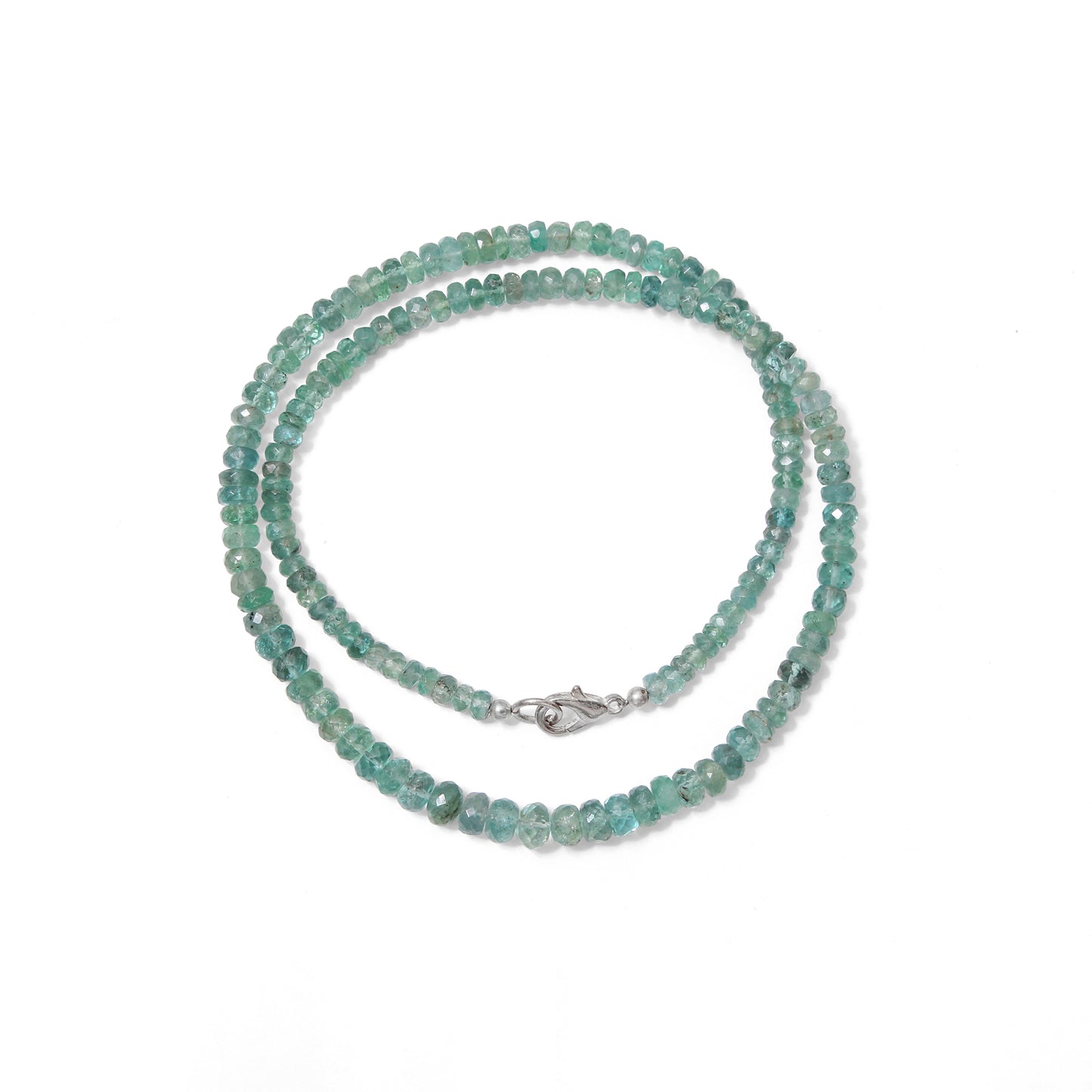 Natural Emerald Beaded Necklace – Faceted Gemstone Necklace with 925 Sterling Silver Clasp