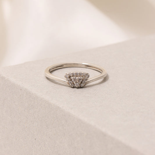 925 Sterling Silver White Zircon Cluster Ring – Elegant Statement Jewelry