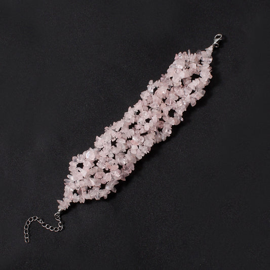 Natural Rose Quartz Multi-Strand Beaded Bracelet – A Statement of Love & Elegance