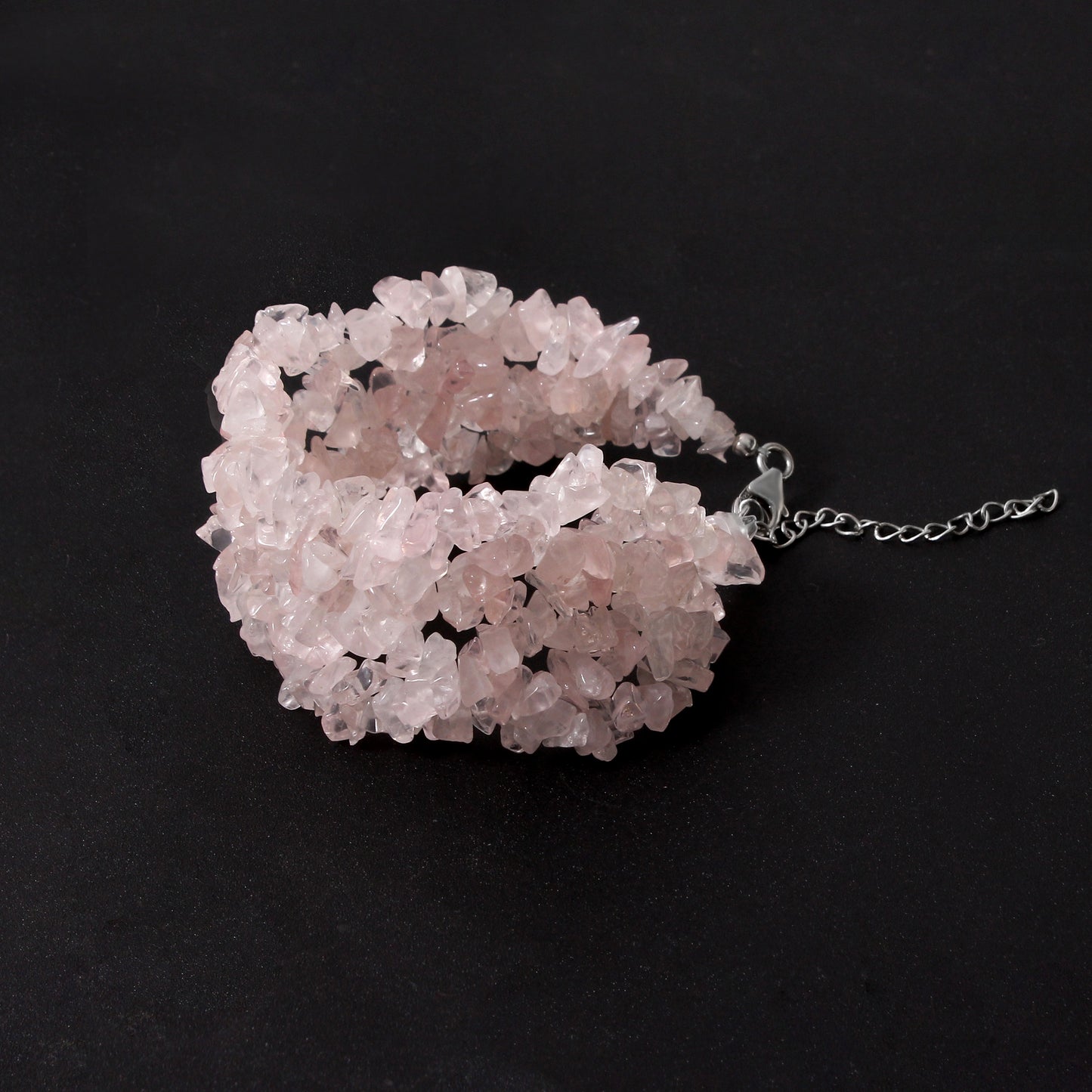 Natural Rose Quartz Multi-Strand Beaded Bracelet – A Statement of Love & Elegance