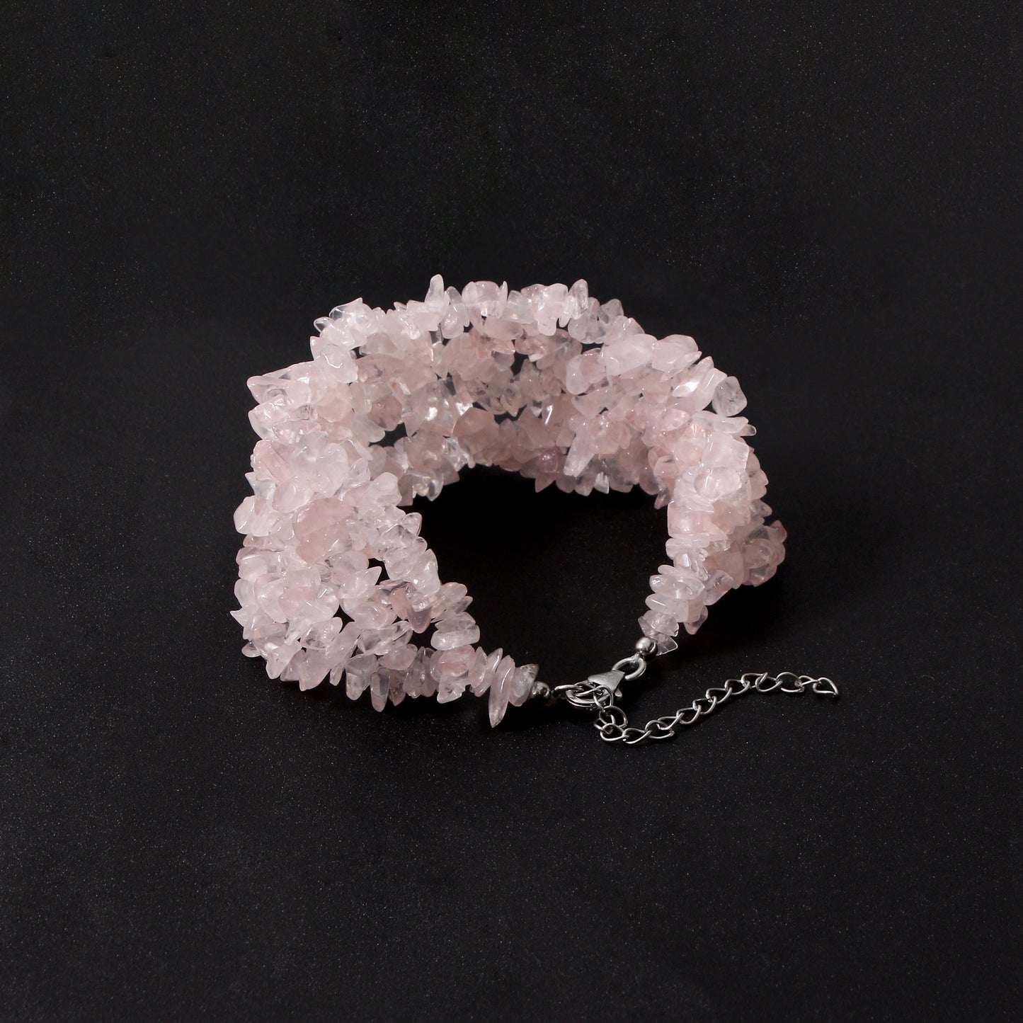 Natural Rose Quartz Multi-Strand Beaded Bracelet – A Statement of Love & Elegance