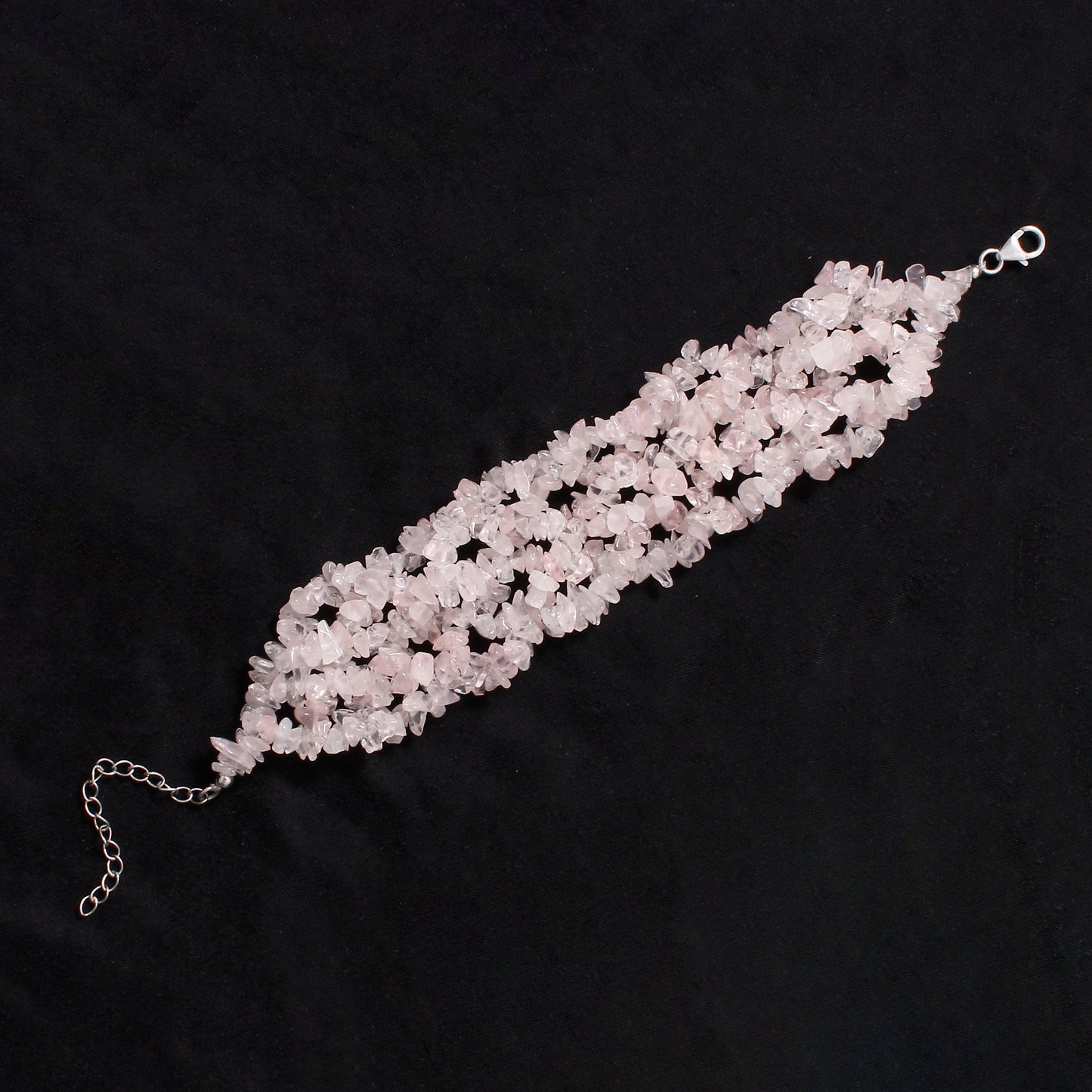 Natural Rose Quartz Multi-Strand Beaded Bracelet – A Statement of Love & Elegance