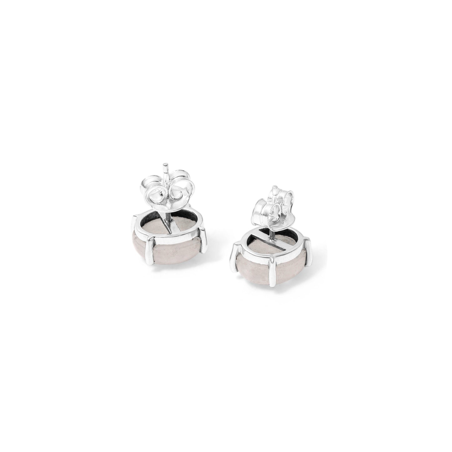Natural Rainbow Moonstone Stud Earrings – 925 Sterling Silver | Elegant & Minimalist Gemstone Jewelry
