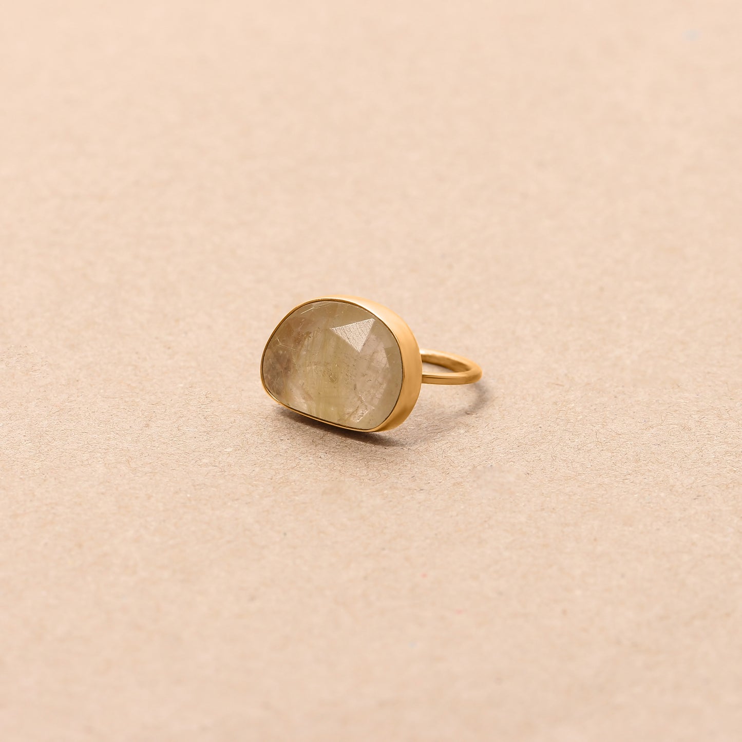Stunning 925 Sterling Silver Golden Rutile Quartz Ring – Handcrafted Elegance