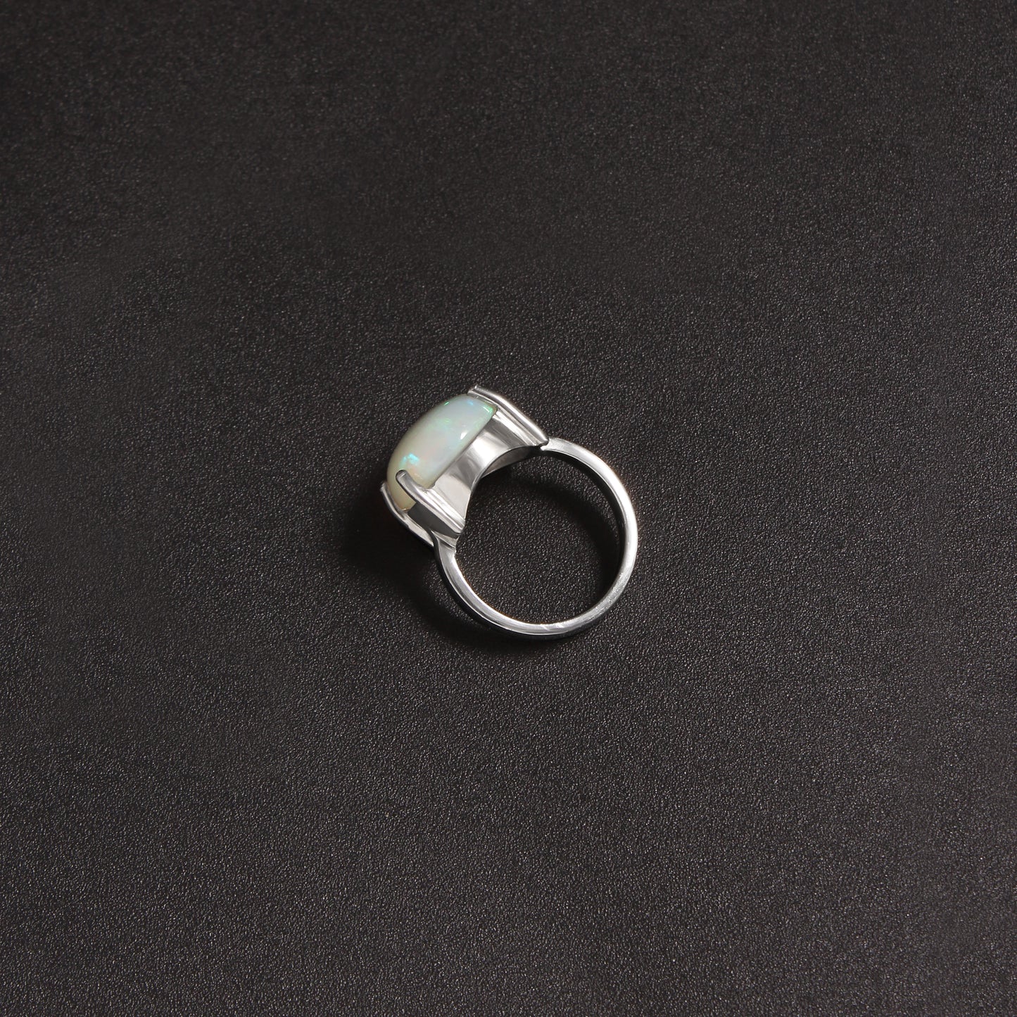 Natural Fire Opal Sterling Silver Ring – Iridescent Gemstone Jewelry for Elegant Style