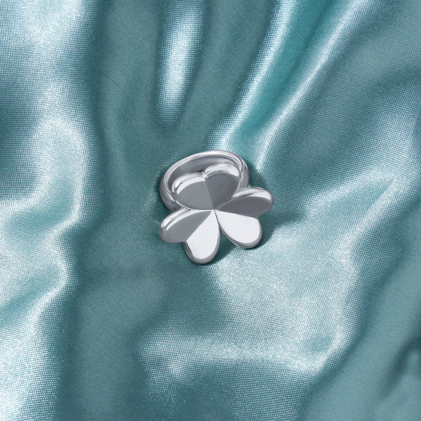 Elegant 925 Sterling Silver Three-Leaf Clover Ring – Lucky Charm Jewelry