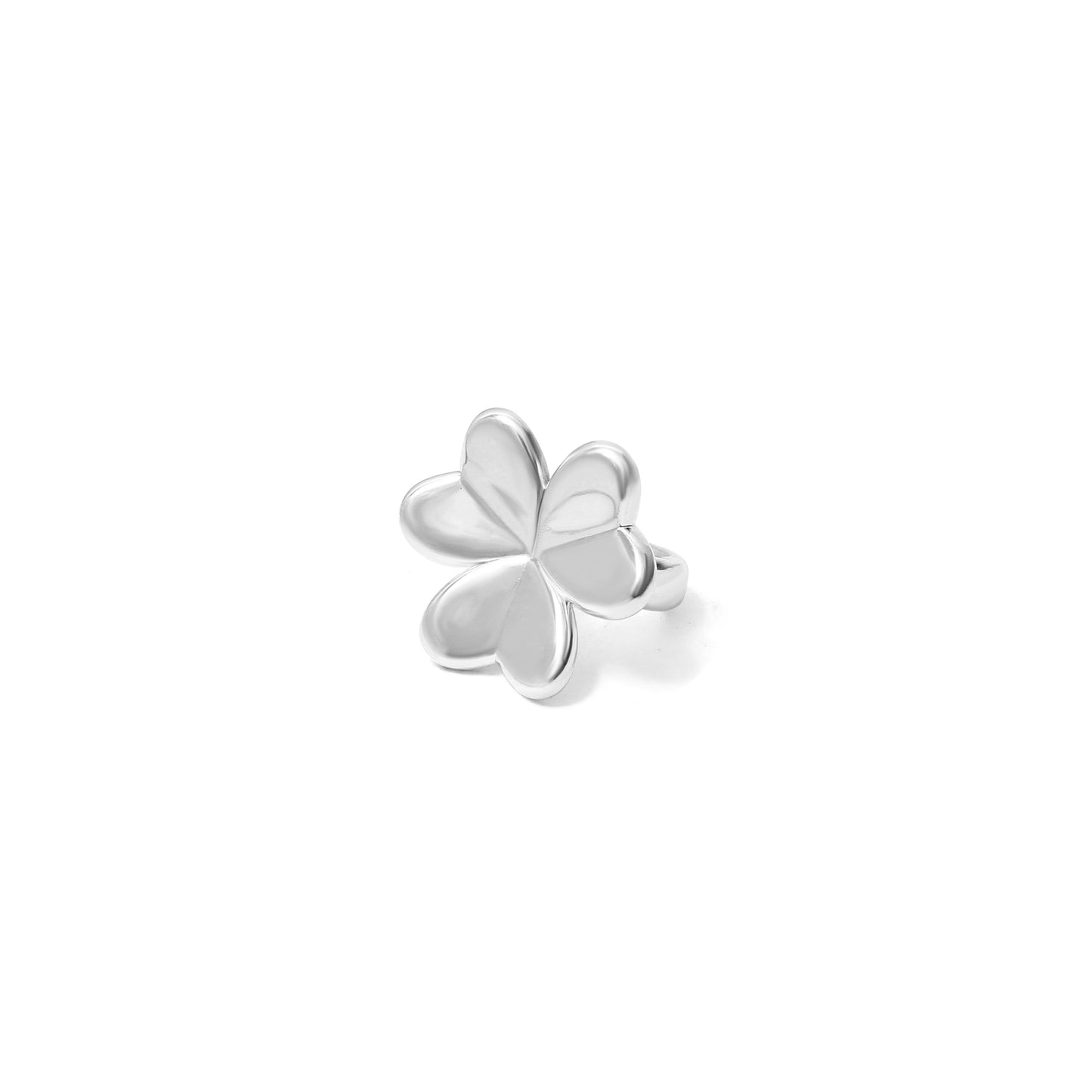 Elegant 925 Sterling Silver Three-Leaf Clover Ring – Lucky Charm Jewelry