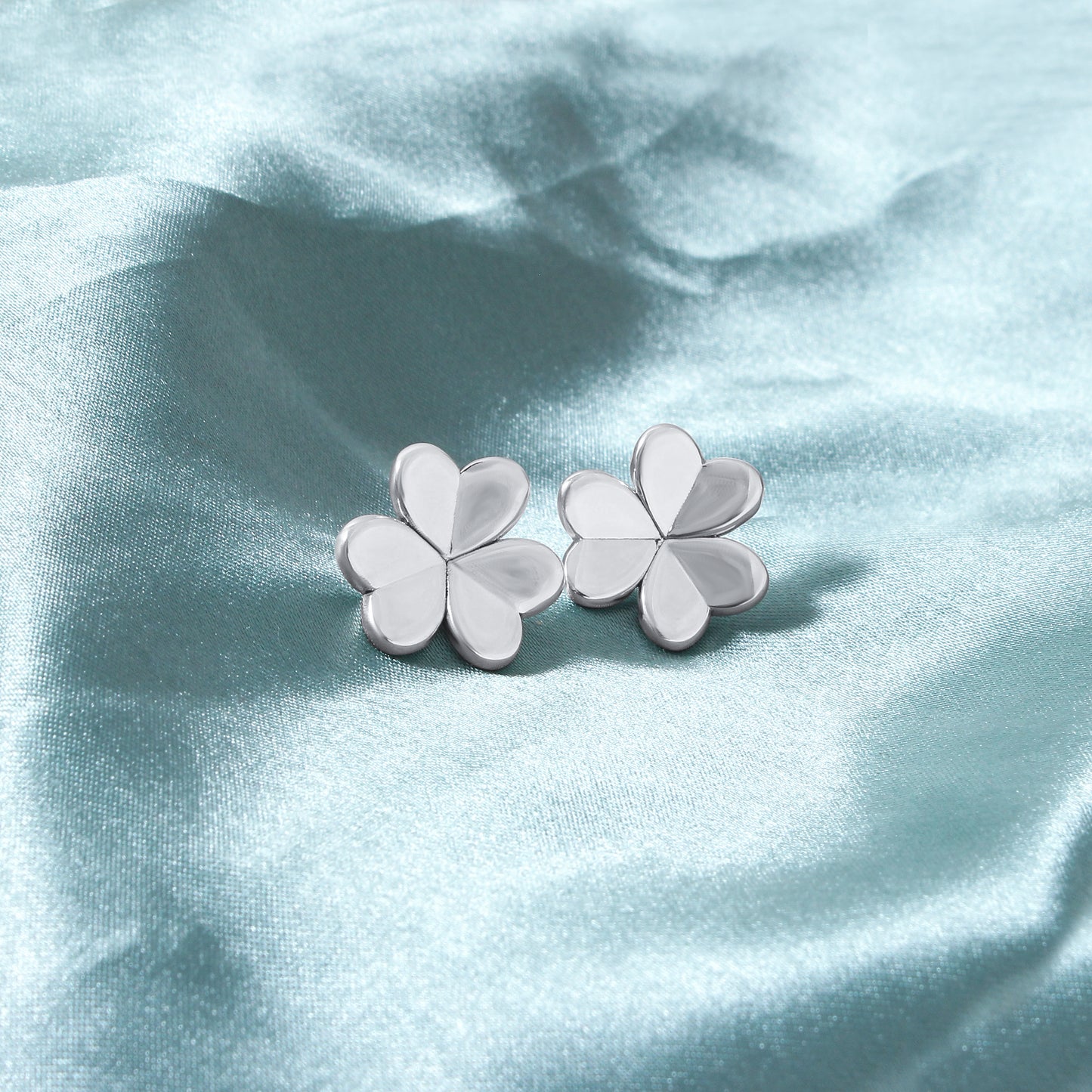 Elegant 925 Sterling Silver Three-Leaf Stud Earrings – Chic & Timeless Floral Jewelry