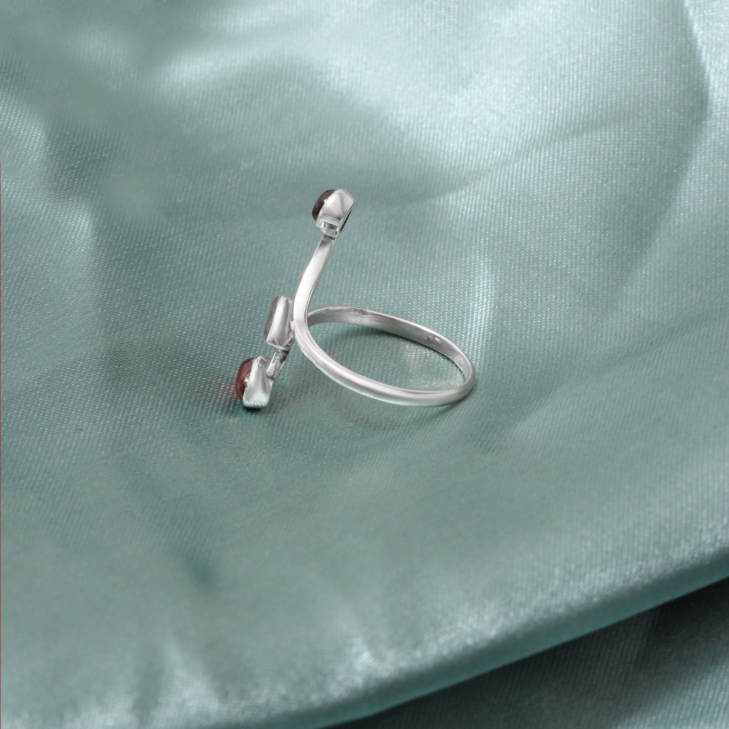 925 Sterling Silver Multi Tourmaline Gemstone Ring – Unique Adjustable Design