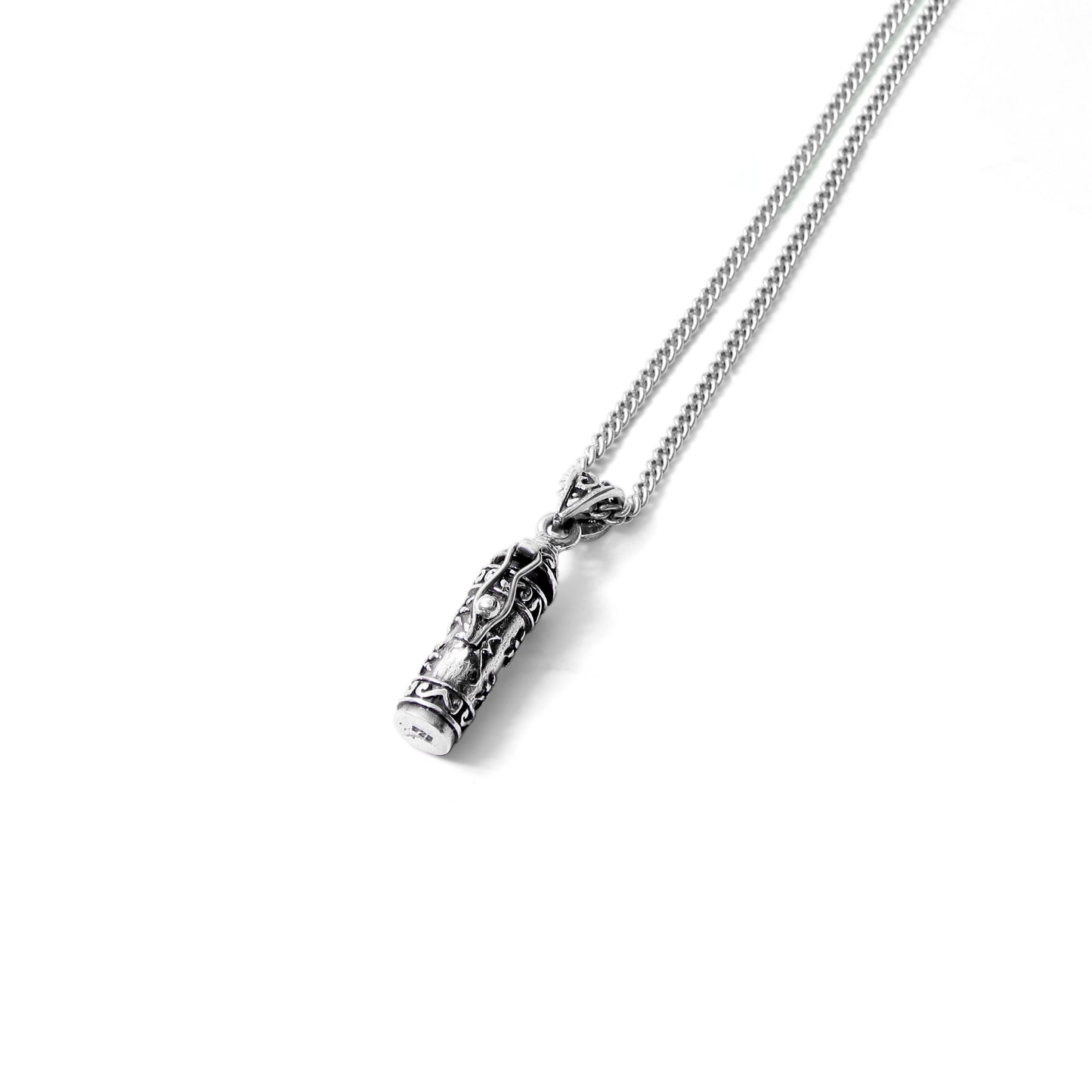 925 Sterling Silver Prayer Scroll Floral Pendant Necklace – Inspired for Protection & Blessings