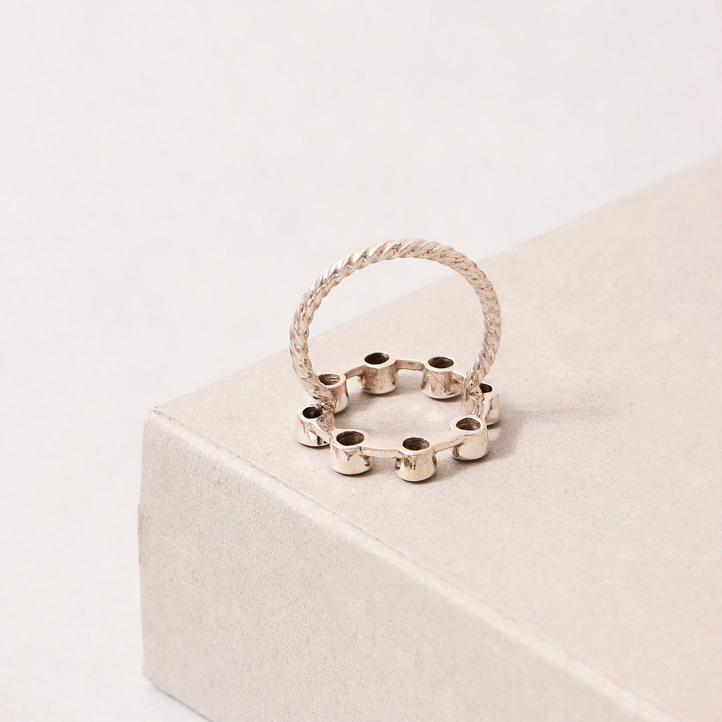 925 Sterling Silver Multi-Color Tourmaline Circle Ring – Vibrant Gemstone Elegance