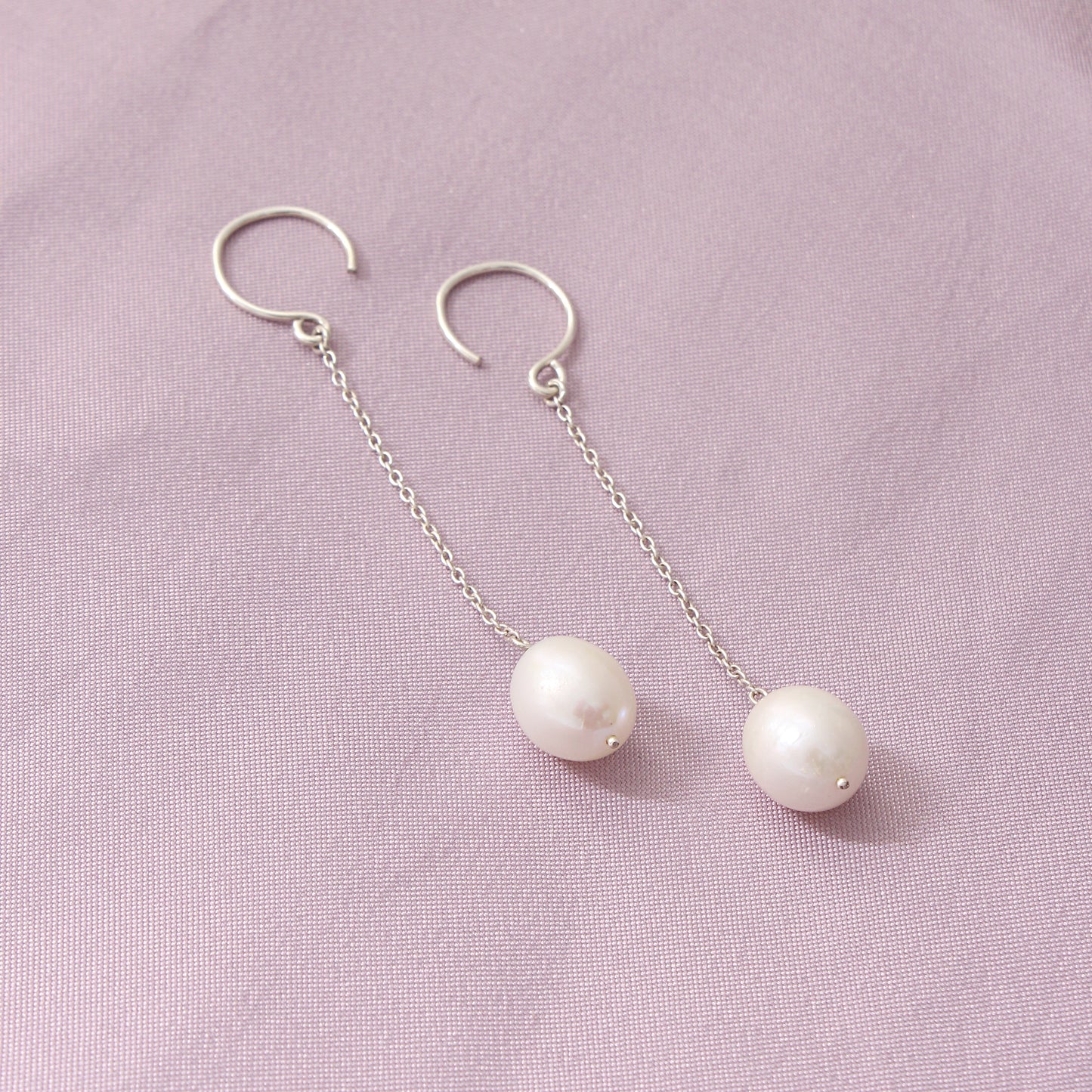 Elegant Natural Pearl Gemstone Drop Earrings – Timeless Sophistication