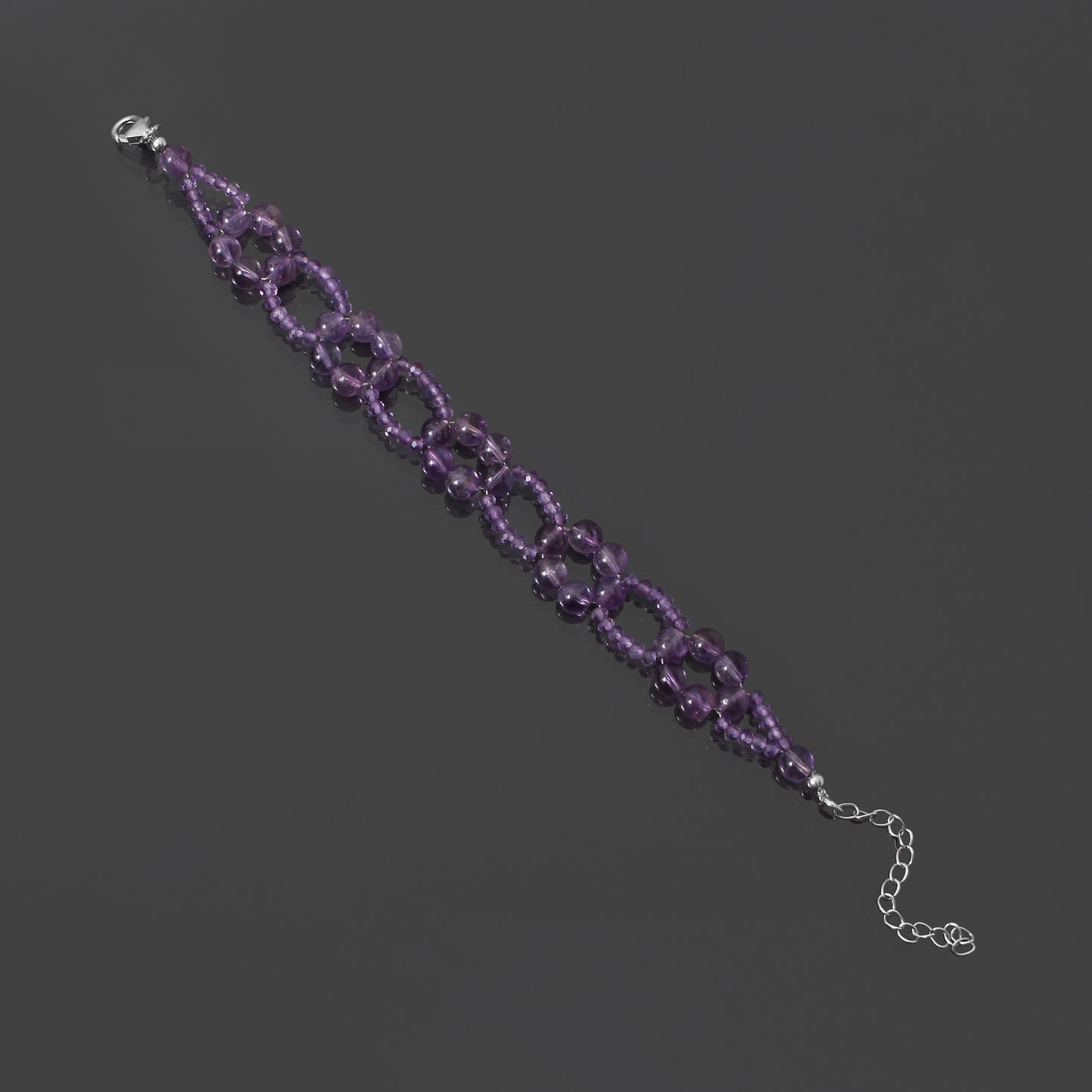 Natural Amethyst Gemstone Beaded Designer Bracelet – Elegance & Positive Energy