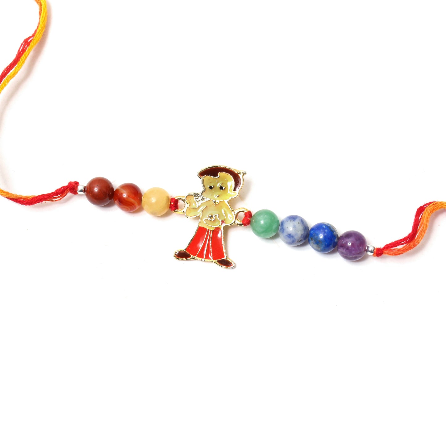 Kids Gemstone Rakhi with Chhota Bheem Charm – Vibrant & Playful Healing Rakhi