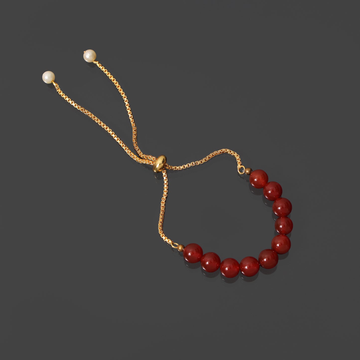 Elegant Carnelian Bolo Chain Bracelet – 925 Sterling Silver Adjustable Healing Bracelet