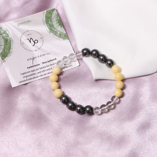 Capricorn Zodiac Sign Natural Gemstone Bracelet (Makar Rashi ) – Ambitious & Disciplined Energy