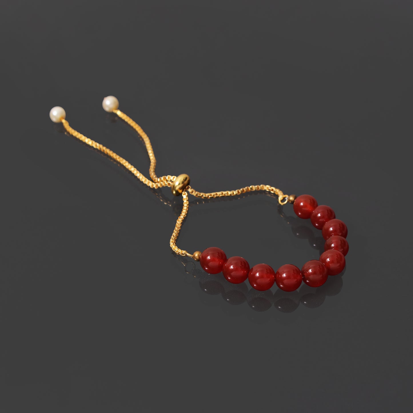 Elegant Carnelian Bolo Chain Bracelet – 925 Sterling Silver Adjustable Healing Bracelet