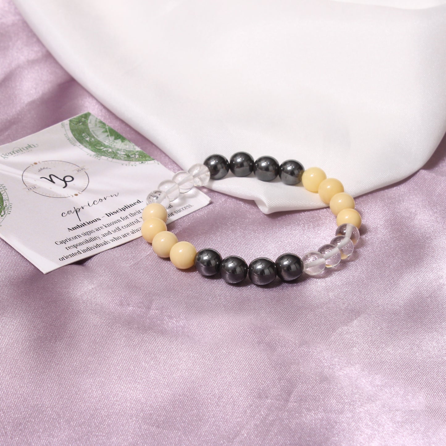 Capricorn Zodiac Sign Natural Gemstone Bracelet (Makar Rashi ) – Ambitious & Disciplined Energy