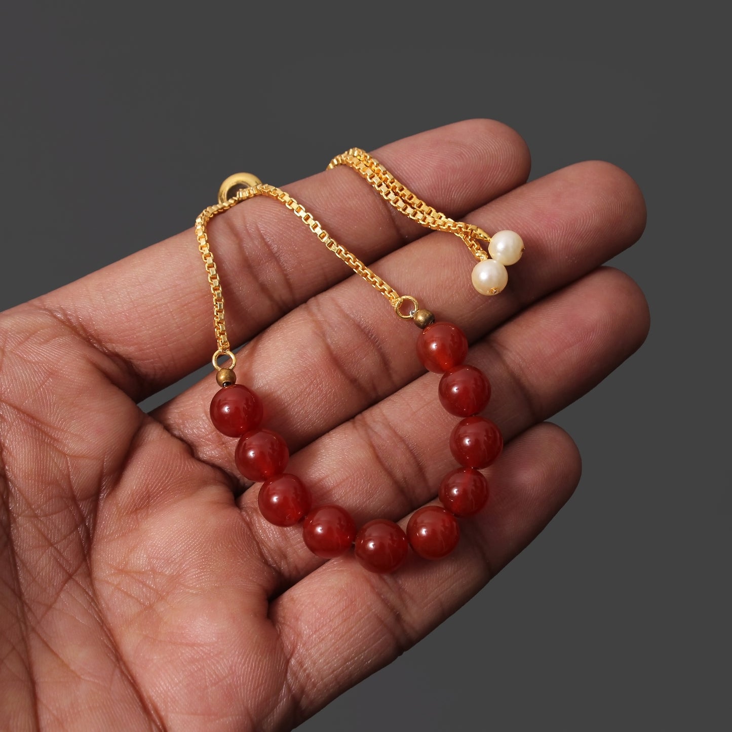 Elegant Carnelian Bolo Chain Bracelet – 925 Sterling Silver Adjustable Healing Bracelet