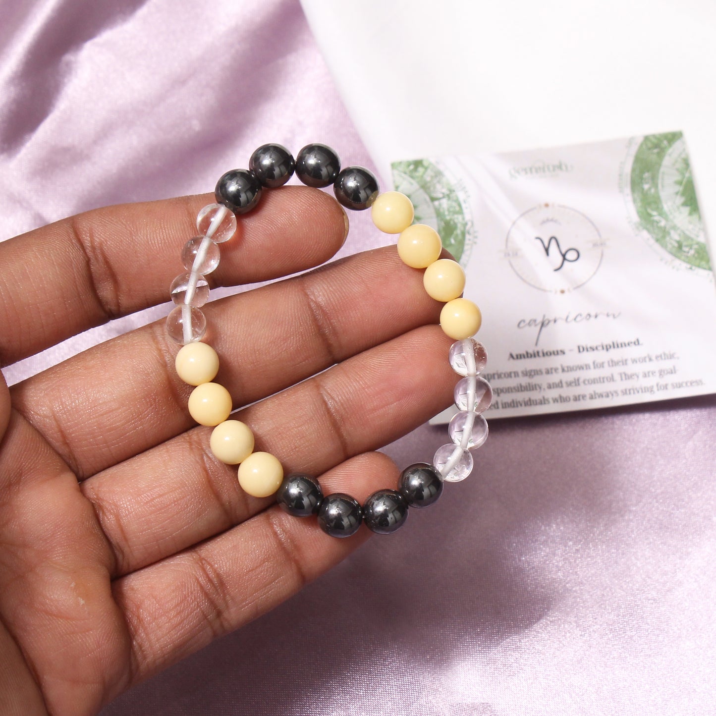 Capricorn Zodiac Sign Natural Gemstone Bracelet (Makar Rashi ) – Ambitious & Disciplined Energy