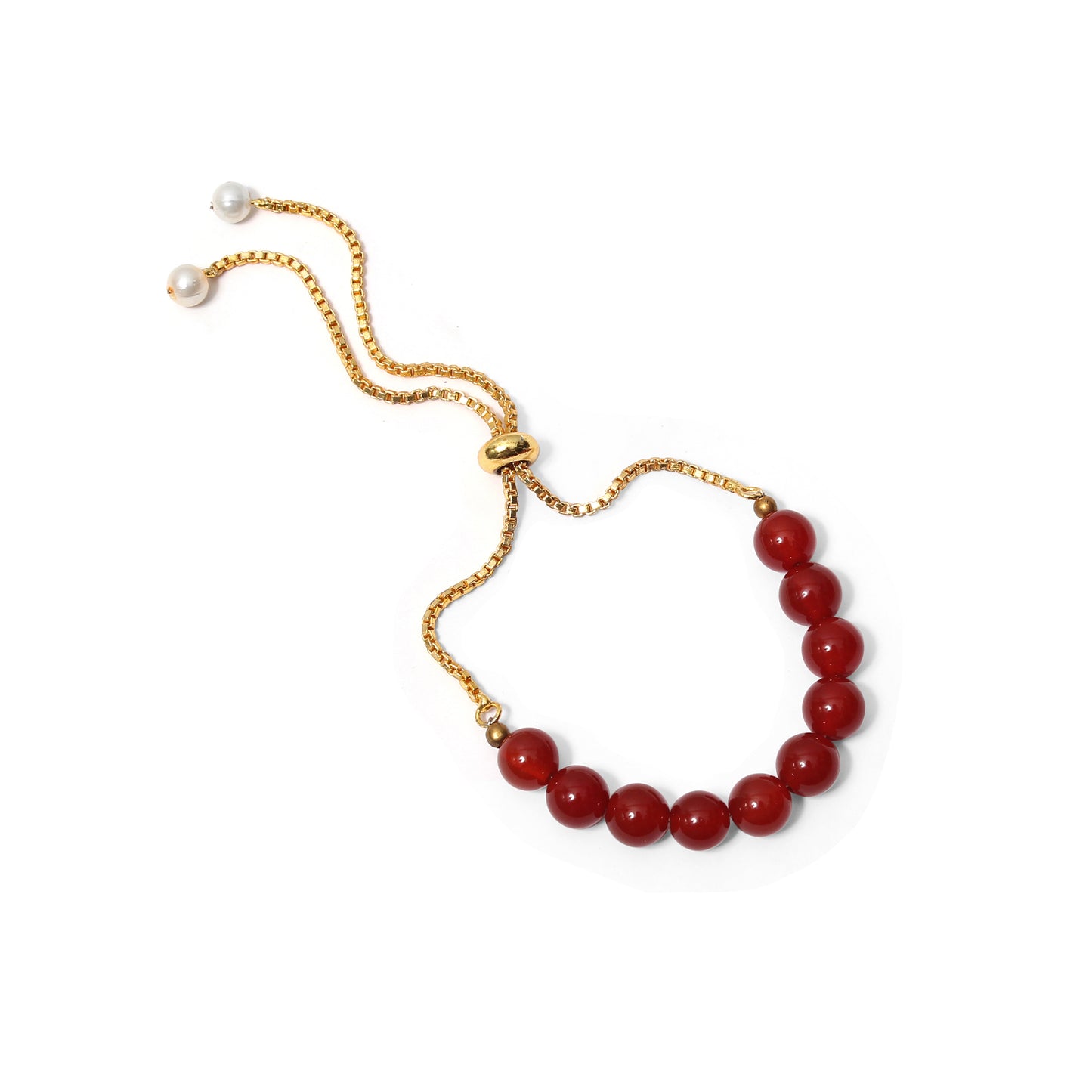 Elegant Carnelian Bolo Chain Bracelet – 925 Sterling Silver Adjustable Healing Bracelet
