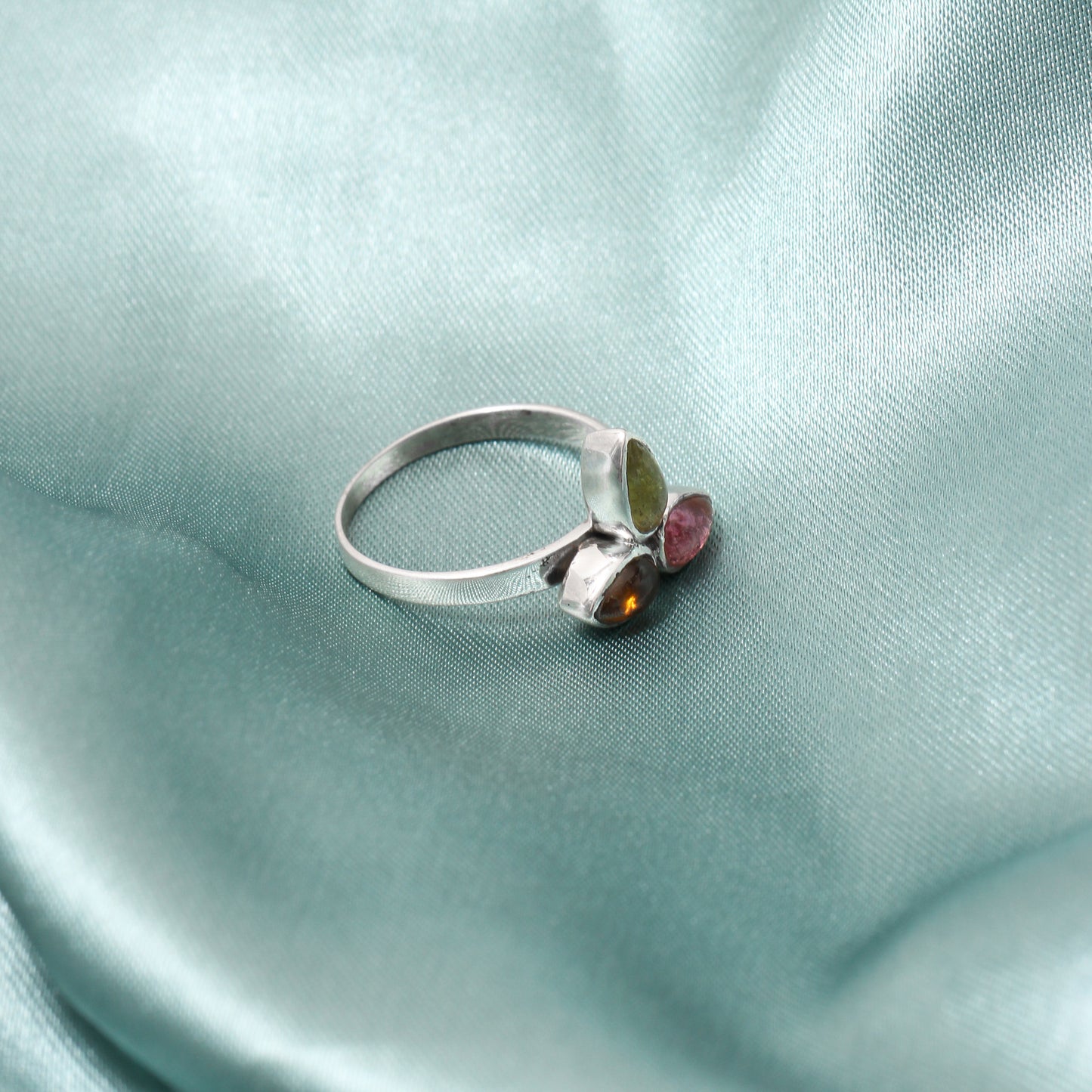 Natural Multi Tourmaline Gemstone Ring – Harmony, Energy & Vibrant Beauty